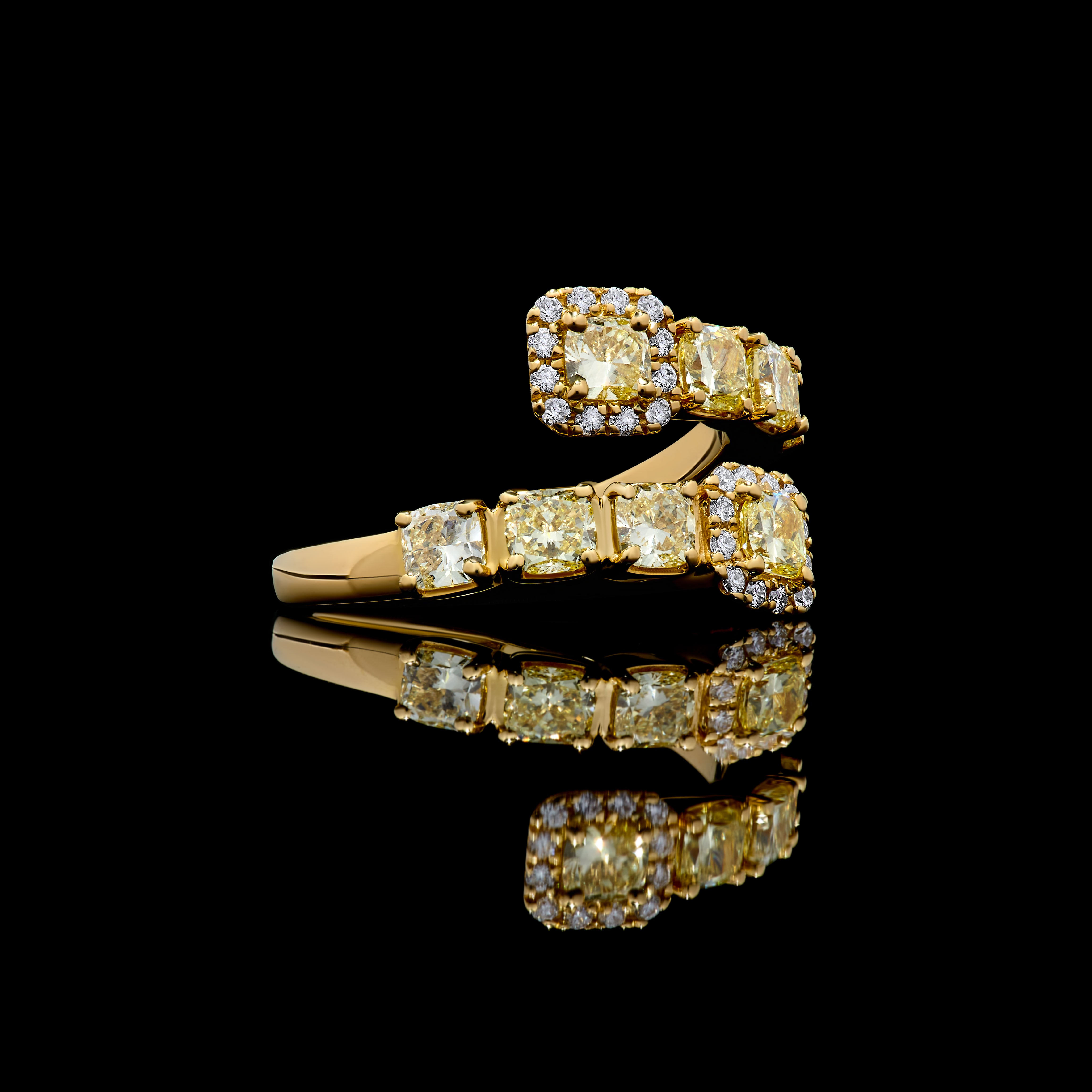 Yellow Cushion Cut Diamond Ring JR01255P