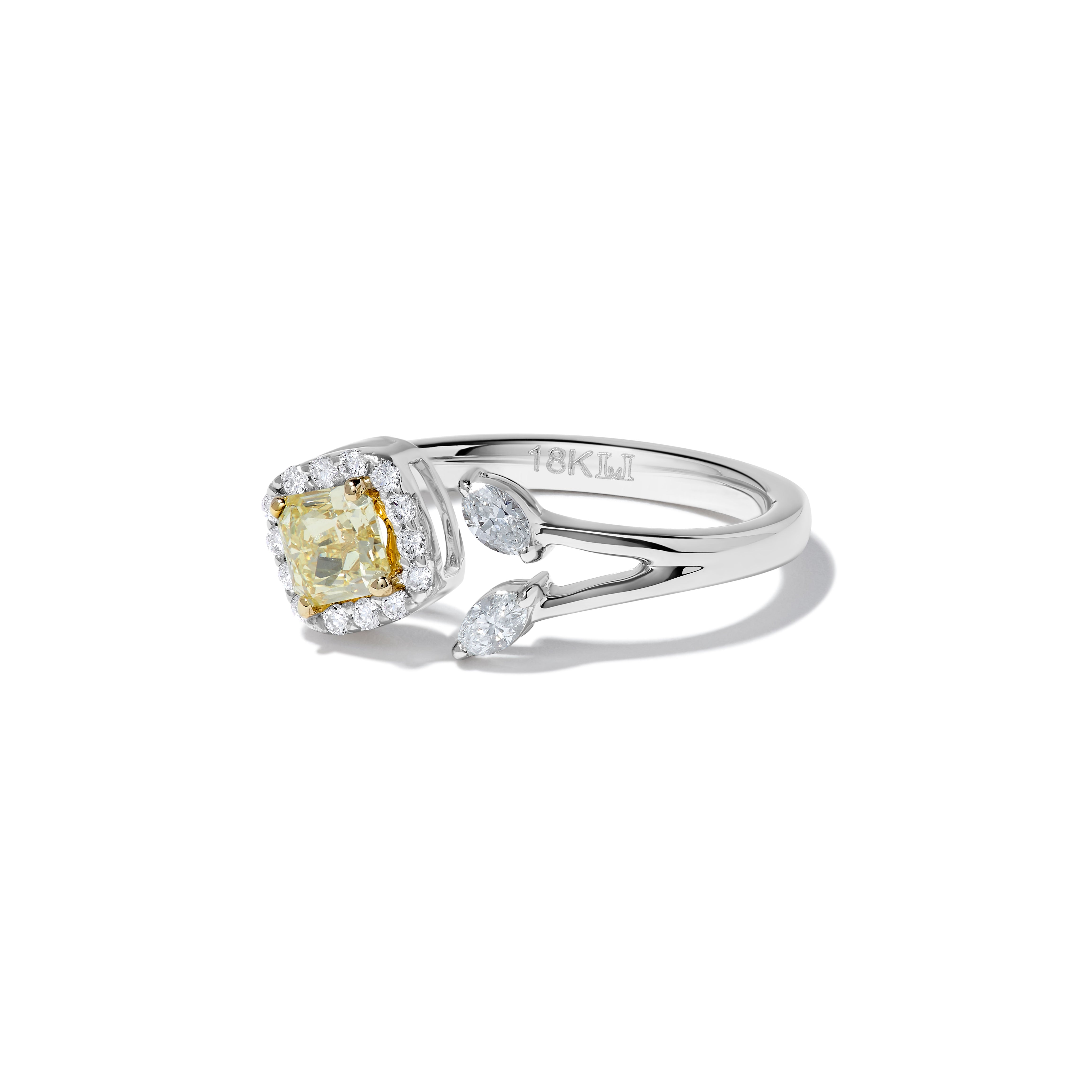 Yellow Cushion Cut Diamond Ring JR01262X