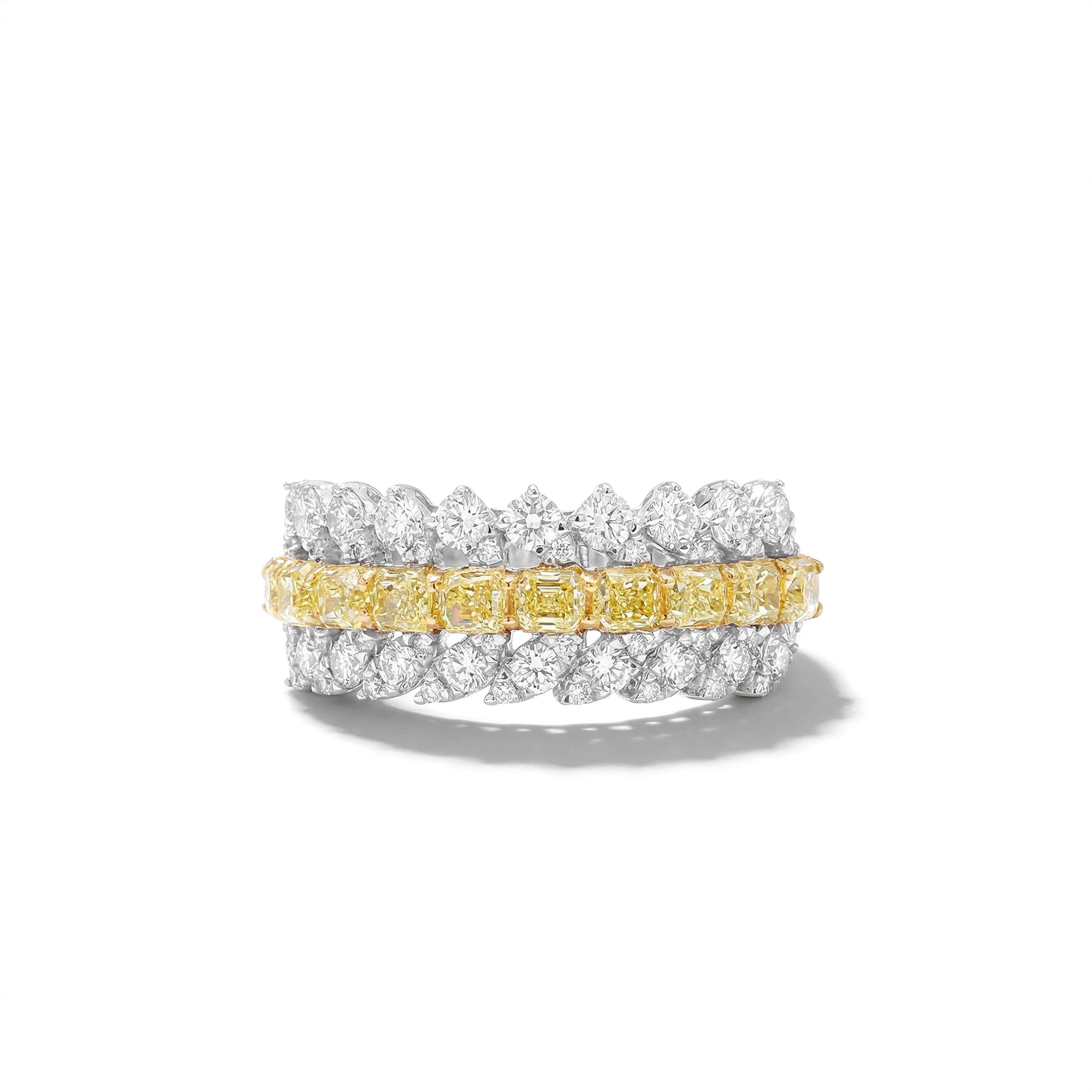 Natural Yellow Radiant Diamond Band