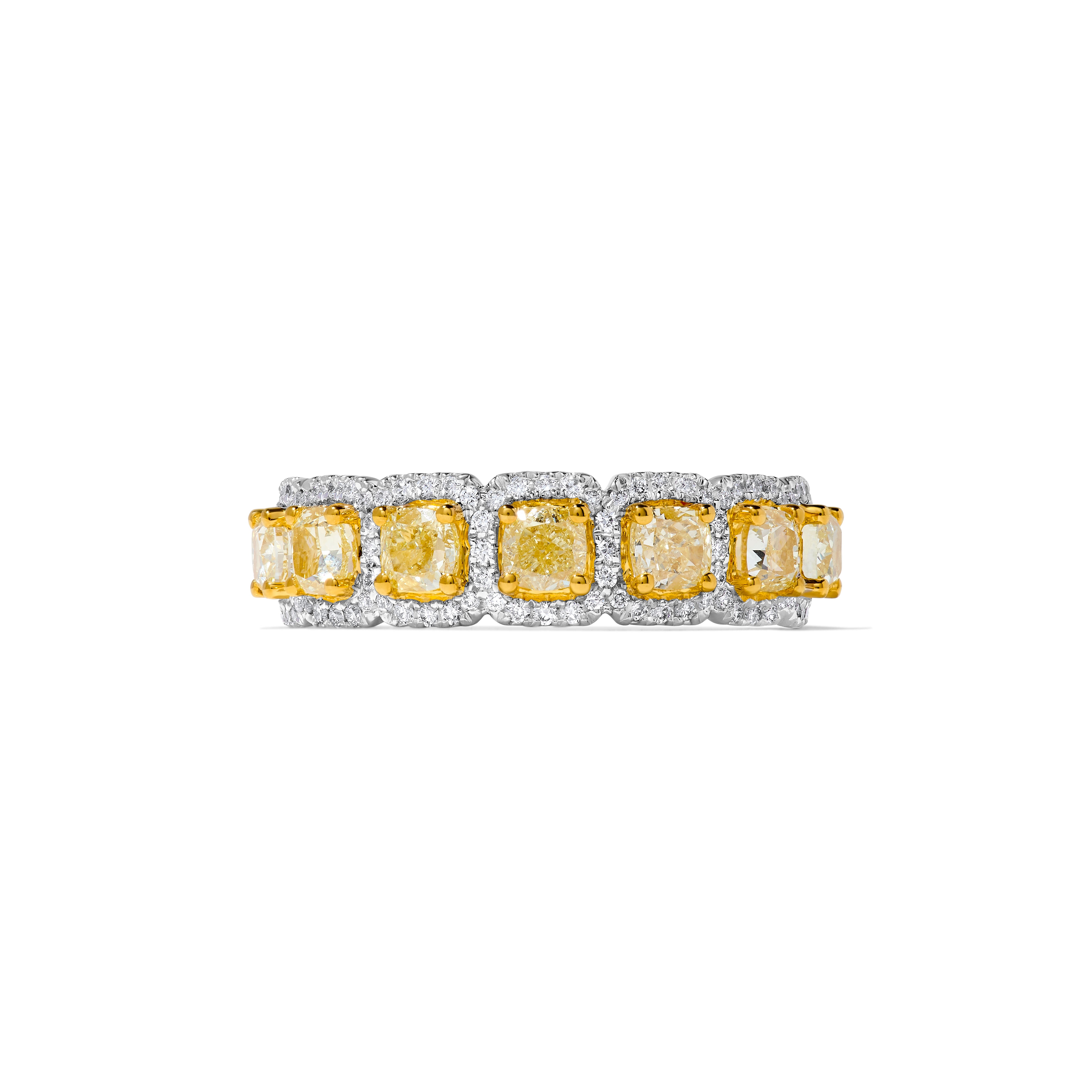 Yellow Cushion Cut Diamond Ring JR01283A