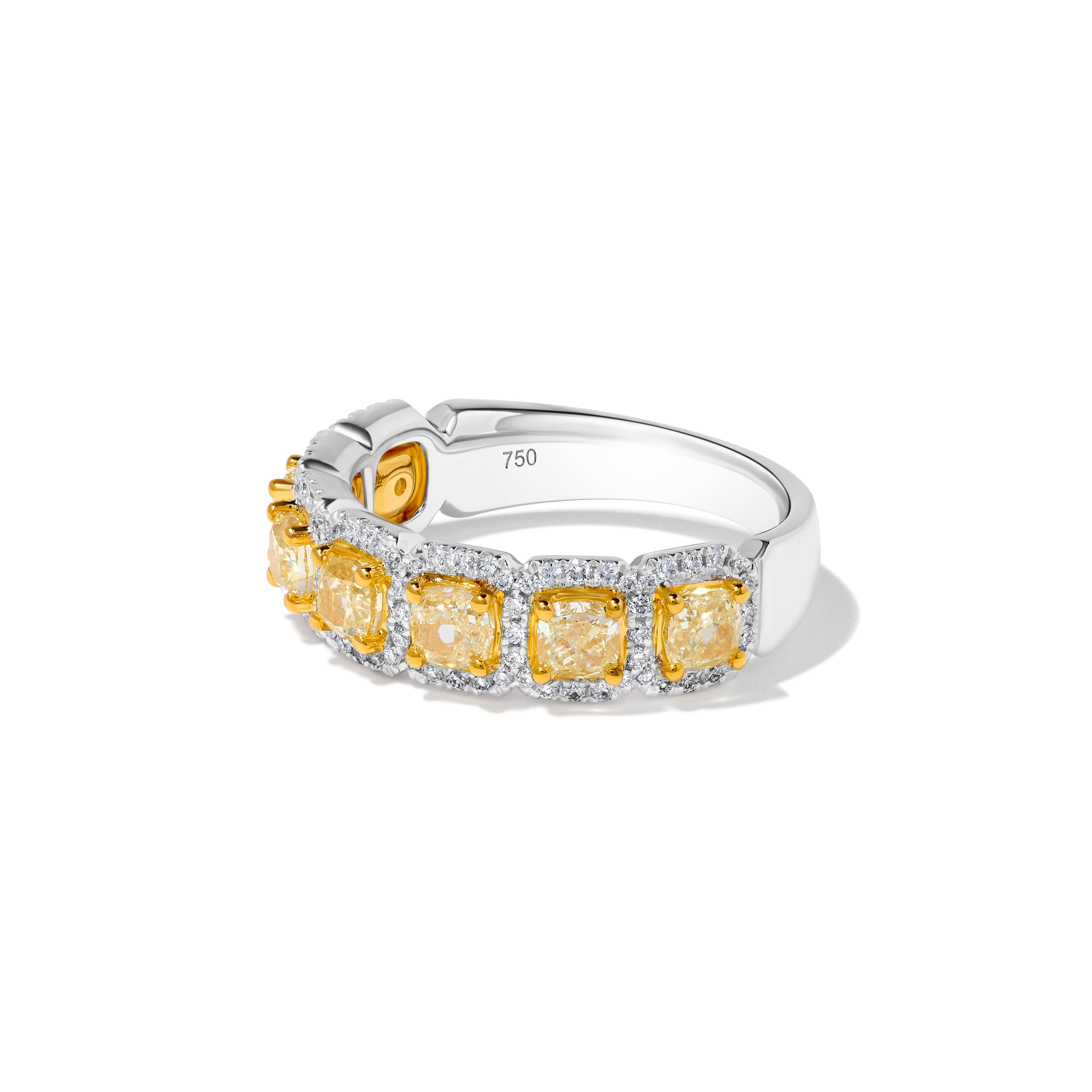 Yellow Cushion Cut Diamond Ring JR01283A