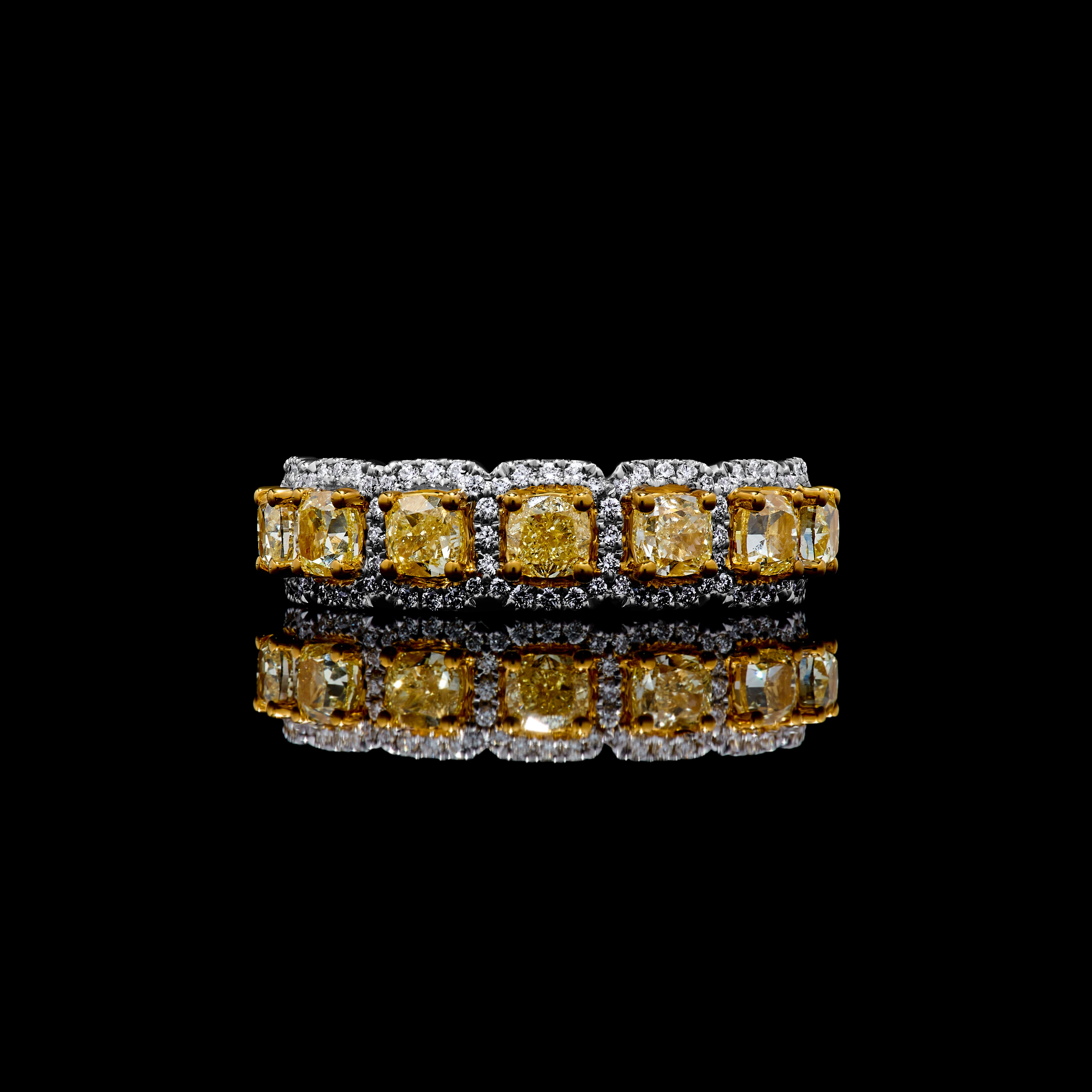 Yellow Cushion Cut Diamond Ring JR01283A