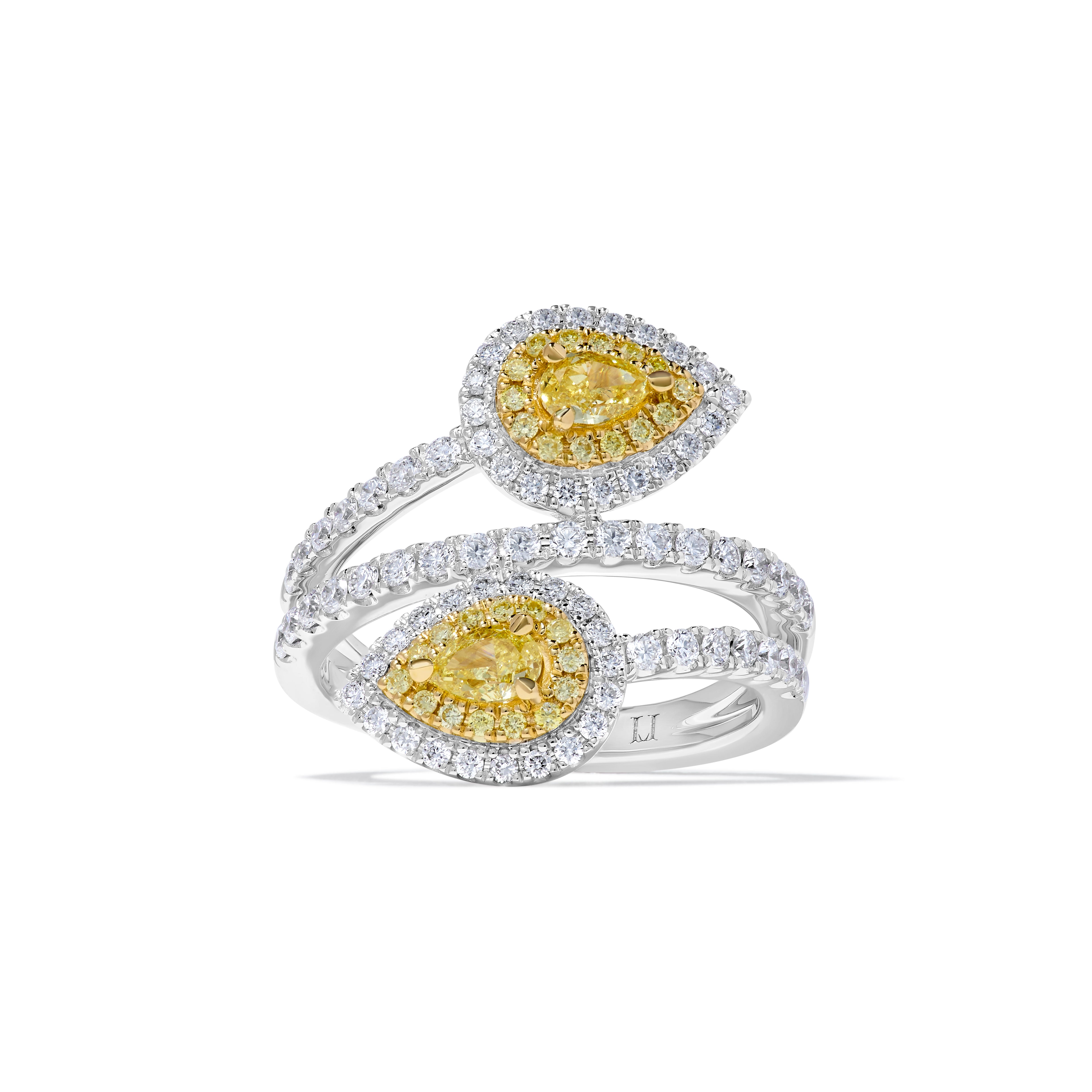 Yellow Pear Cut Diamond Ring JR01288P