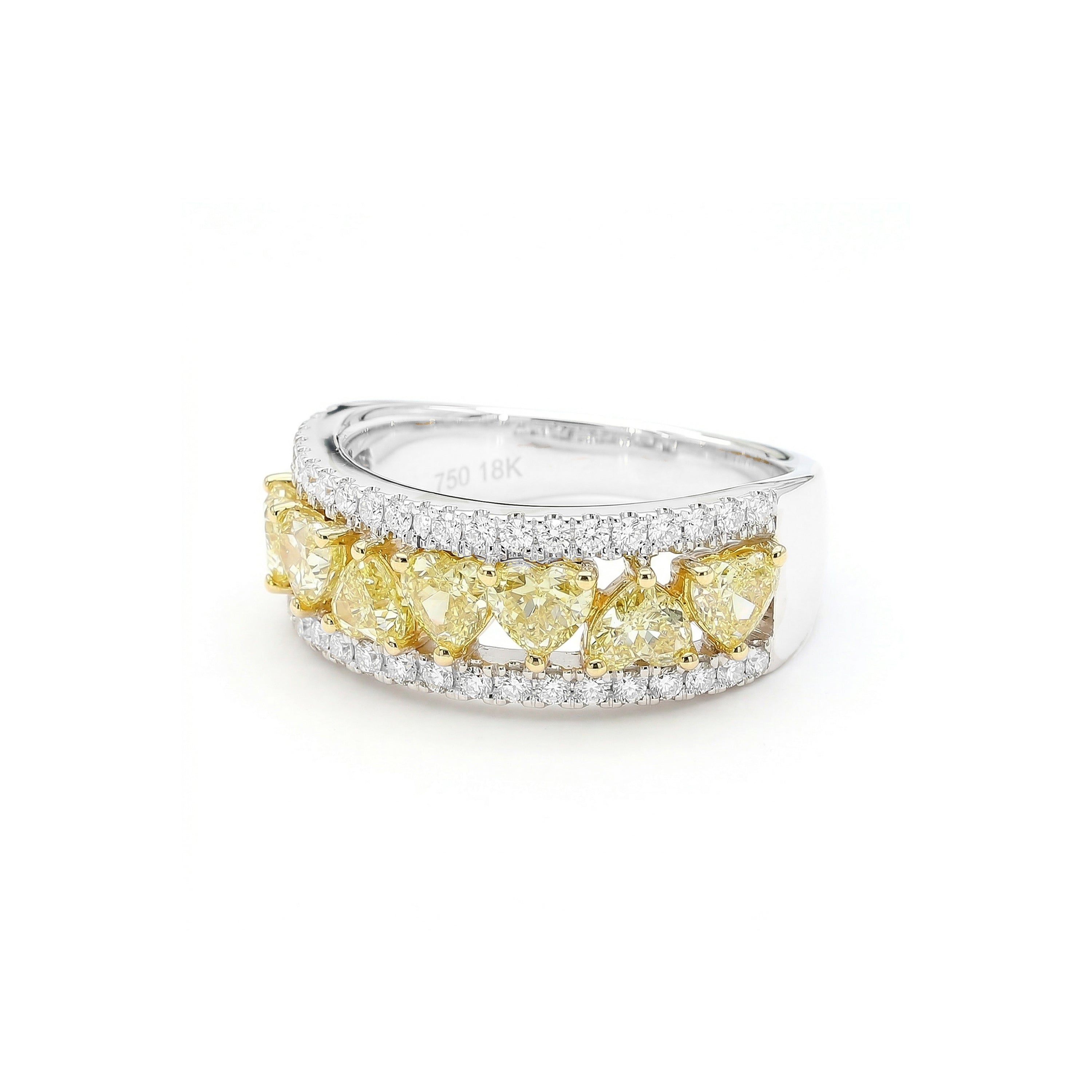 Natural Yellow Heart Diamond Band