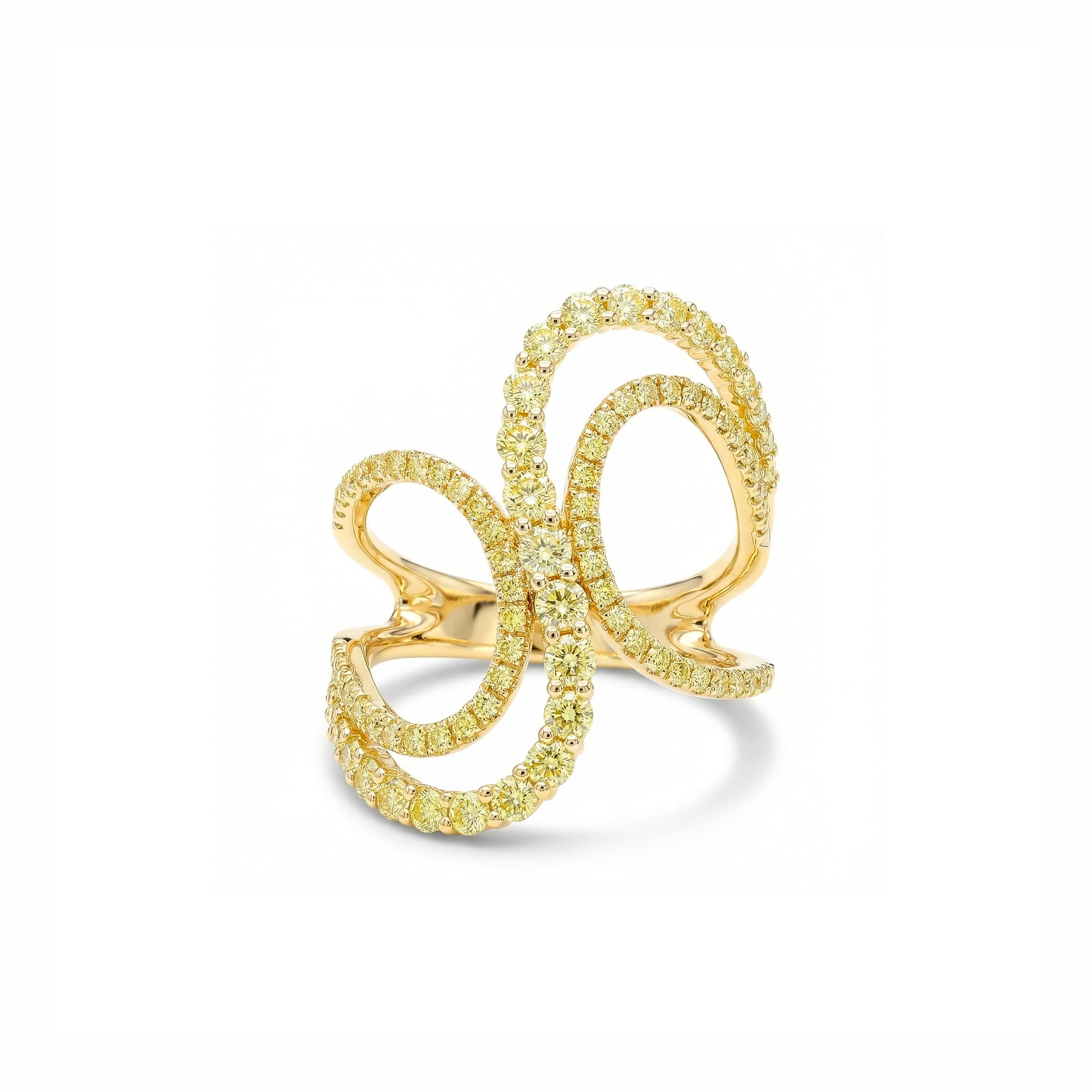 Natural Yellow Round Diamond Ring