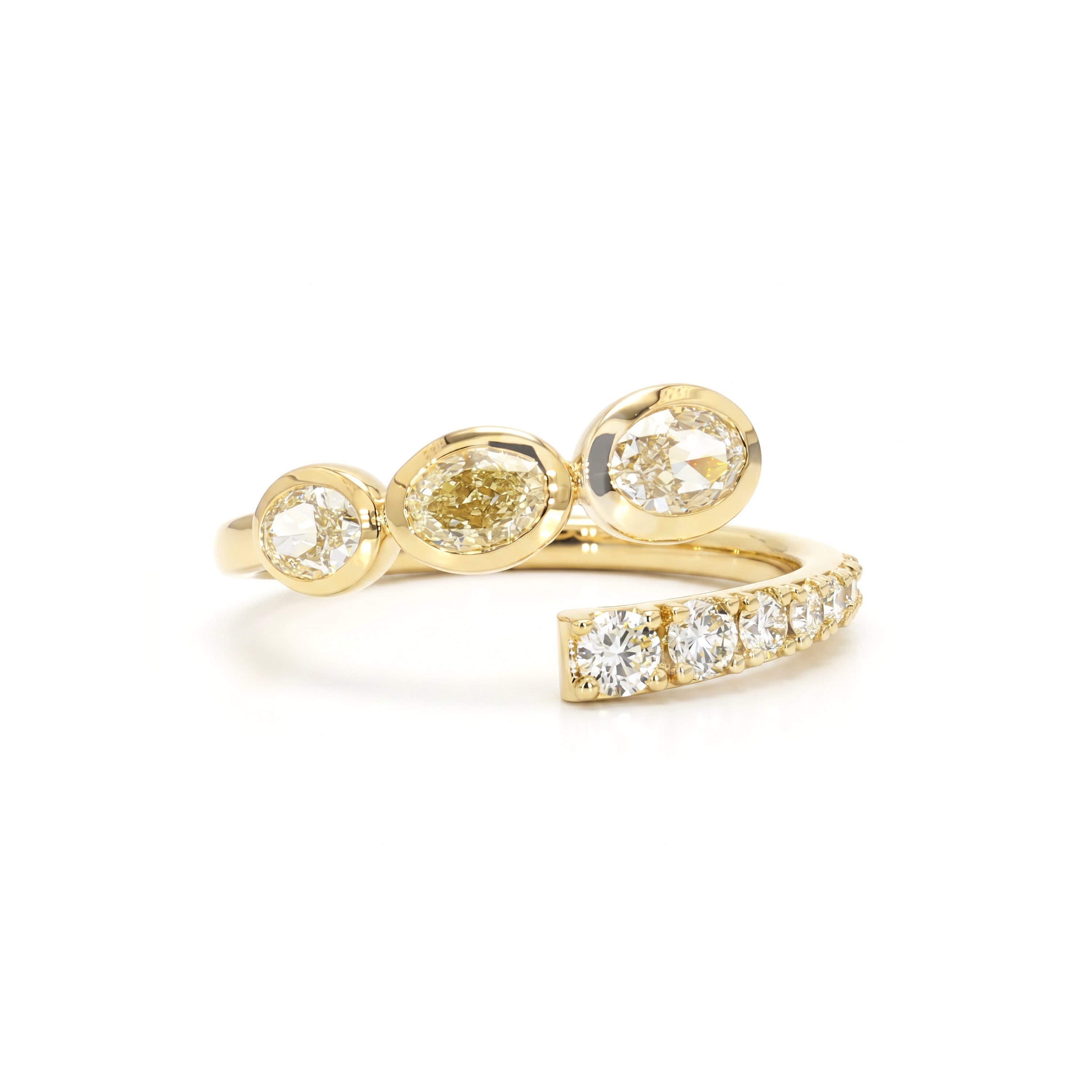Natural Yellow Oval Diamond Ring
