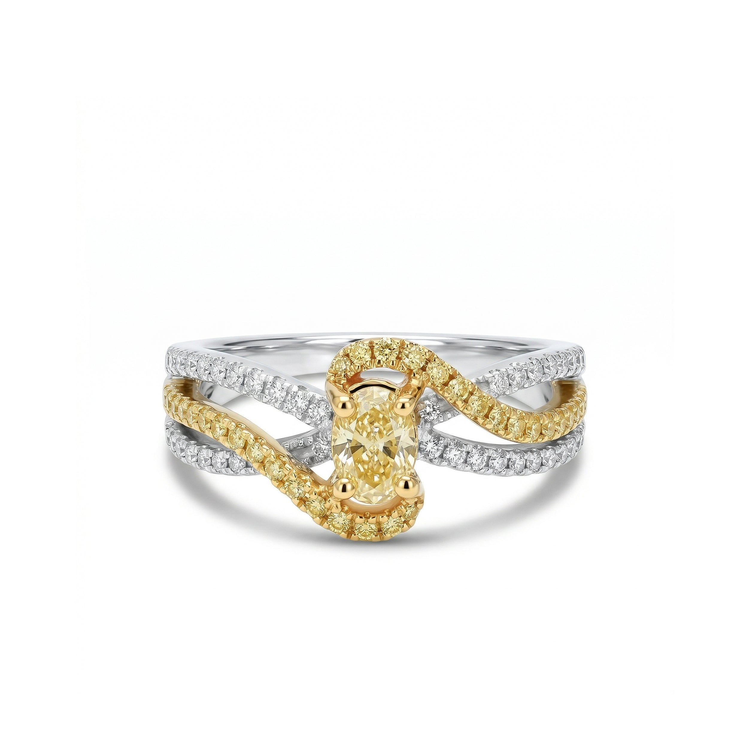 Natural Yellow Oval Diamond Ring