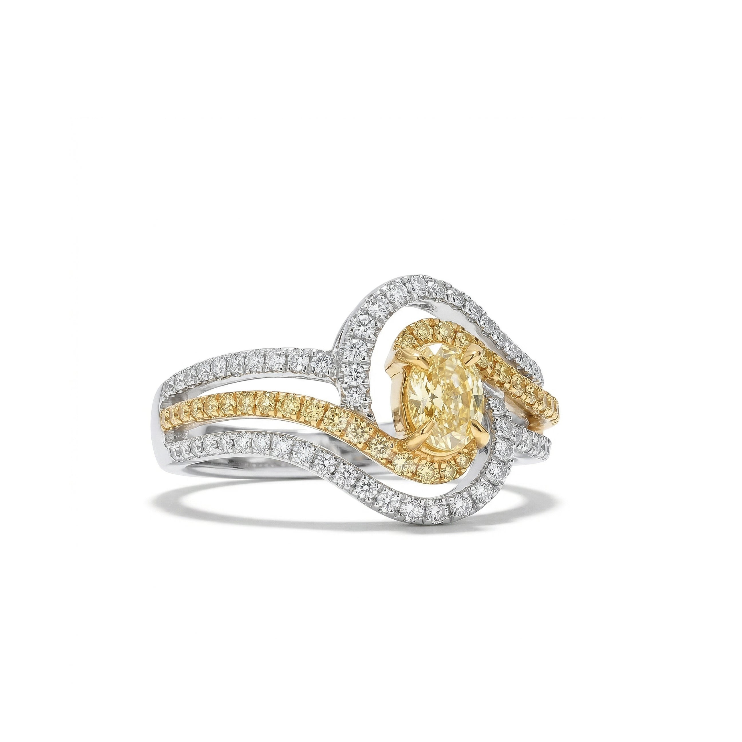 Natural Yellow Oval Diamond Ring