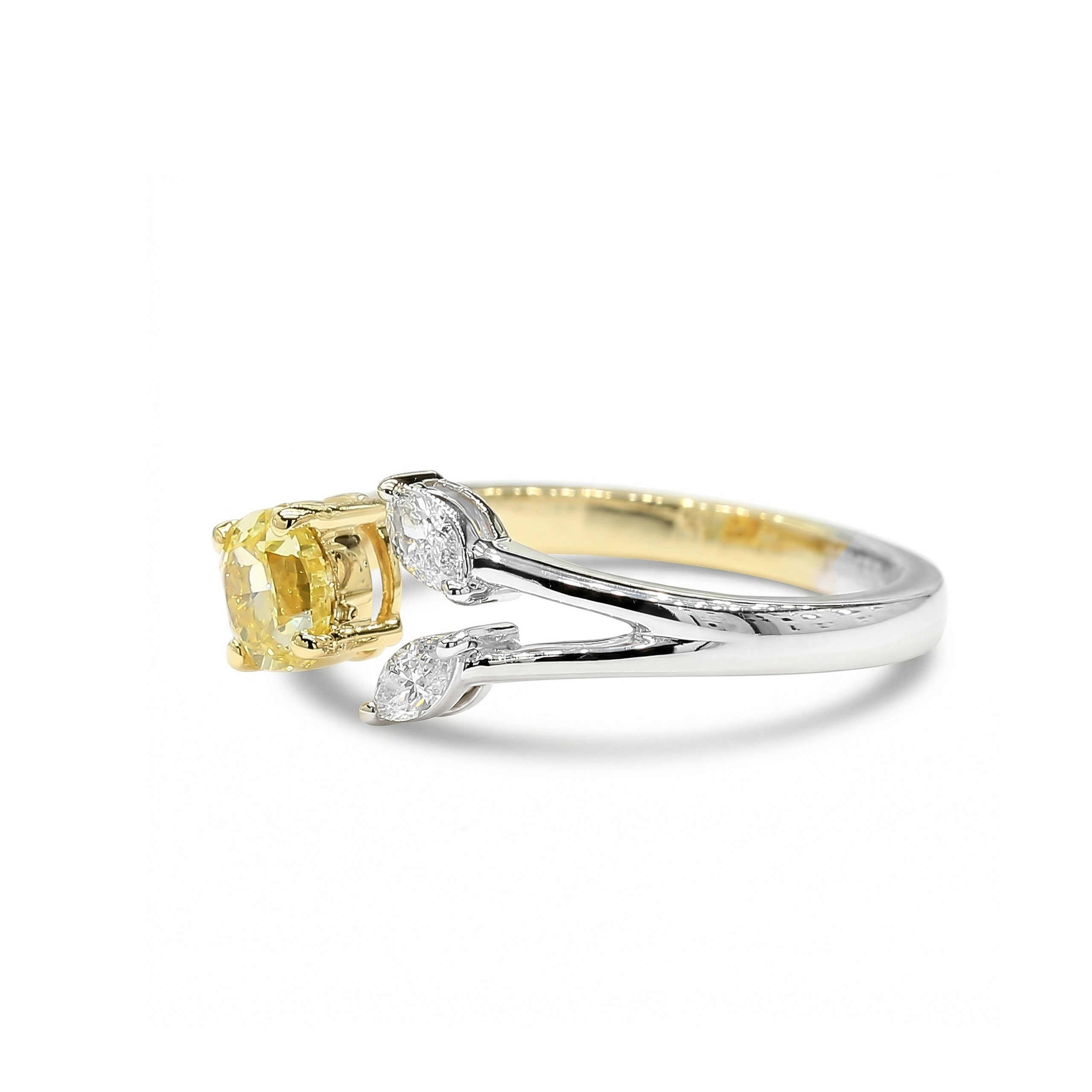 Natural Yellow Oval Diamond Ring | GIA Certified