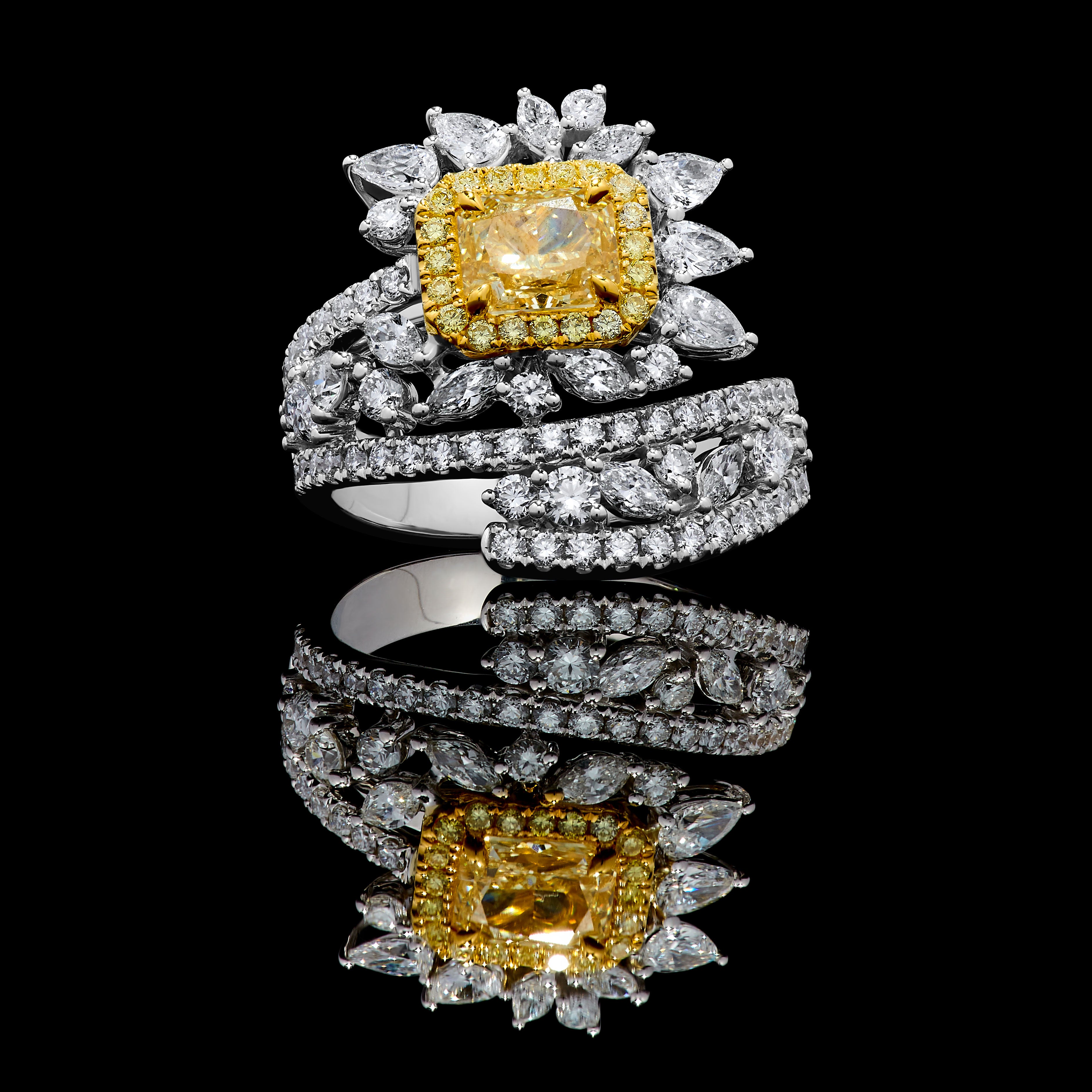 Yellow Radiant Diamond Ring JR10017H