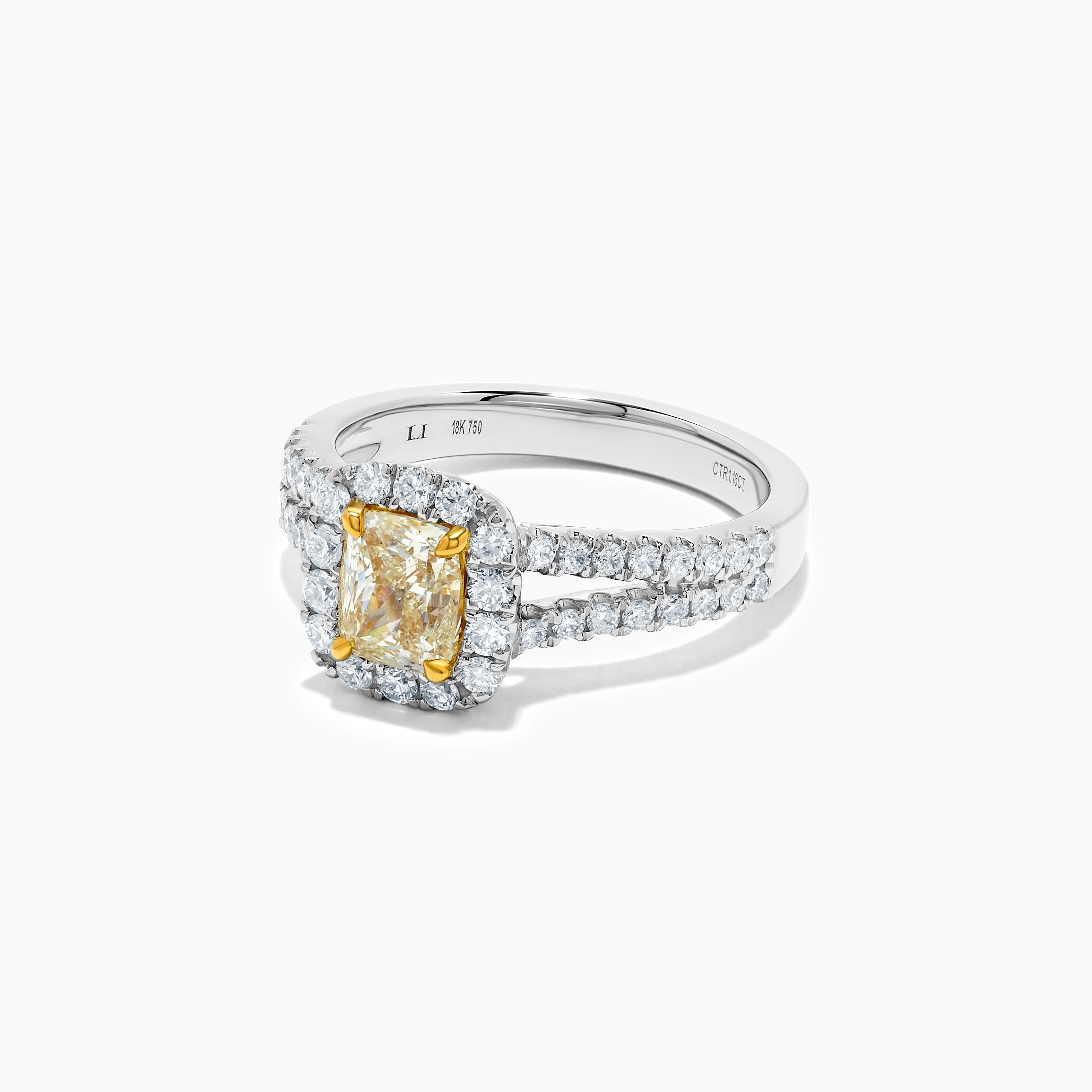 Yellow Cushion & White Diamond Ring JR1811GH