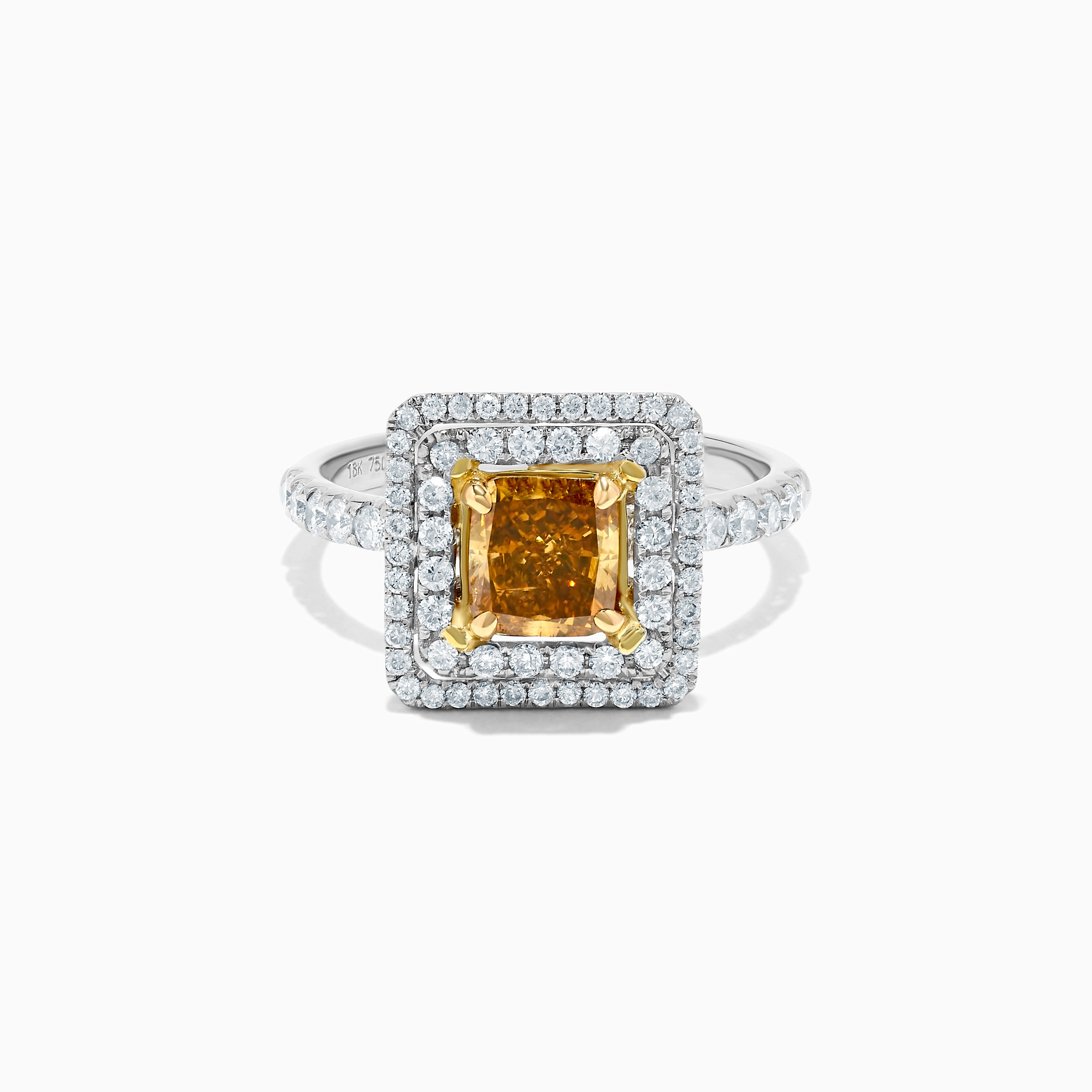 GIA Brown Cushion Cut Diamond & White Diamond Ring JR1813GH