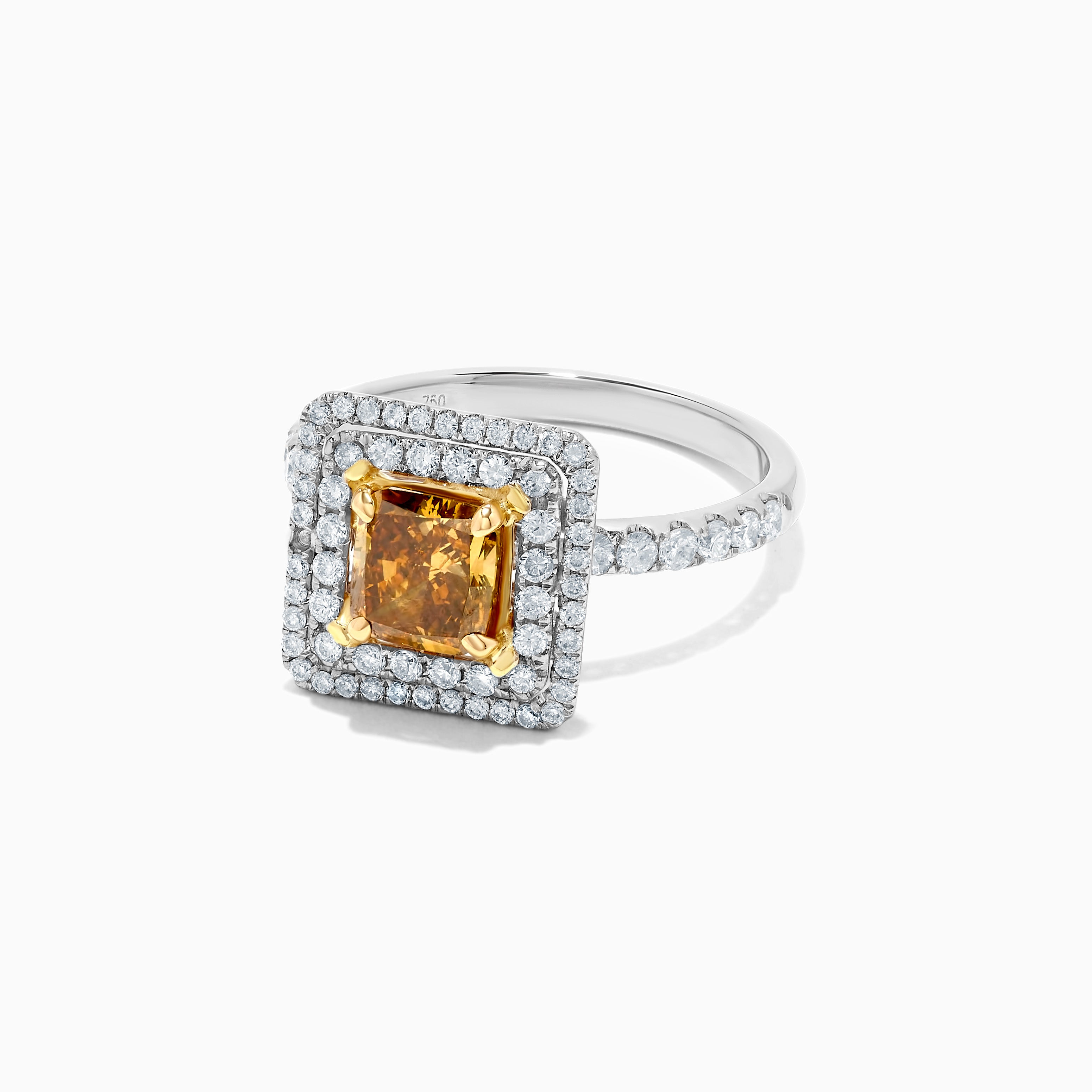 GIA Brown Cushion Cut Diamond & White Diamond Ring JR1813GH