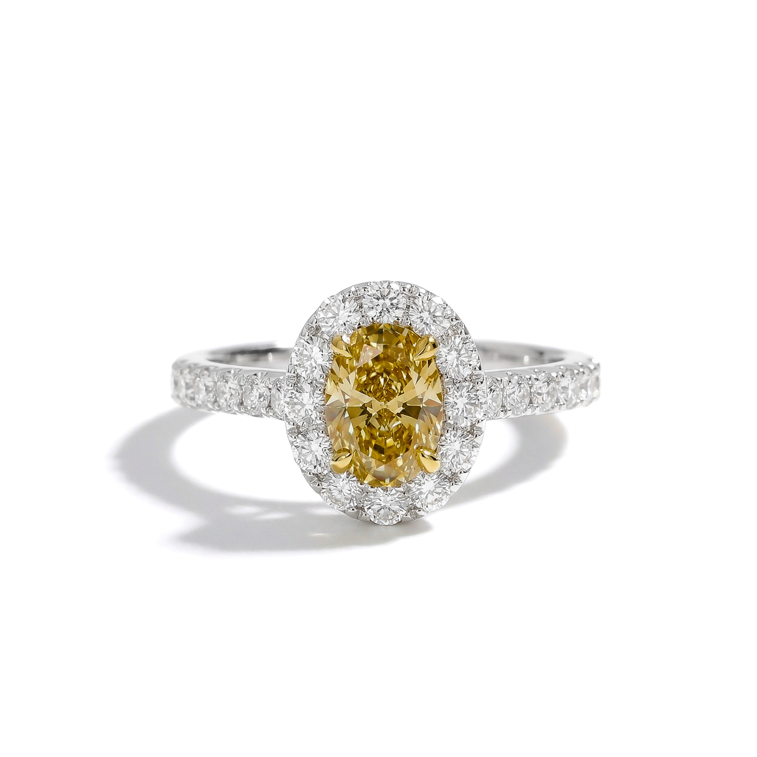Natural Orange Oval Diamond Halo Ring | GIA Certified