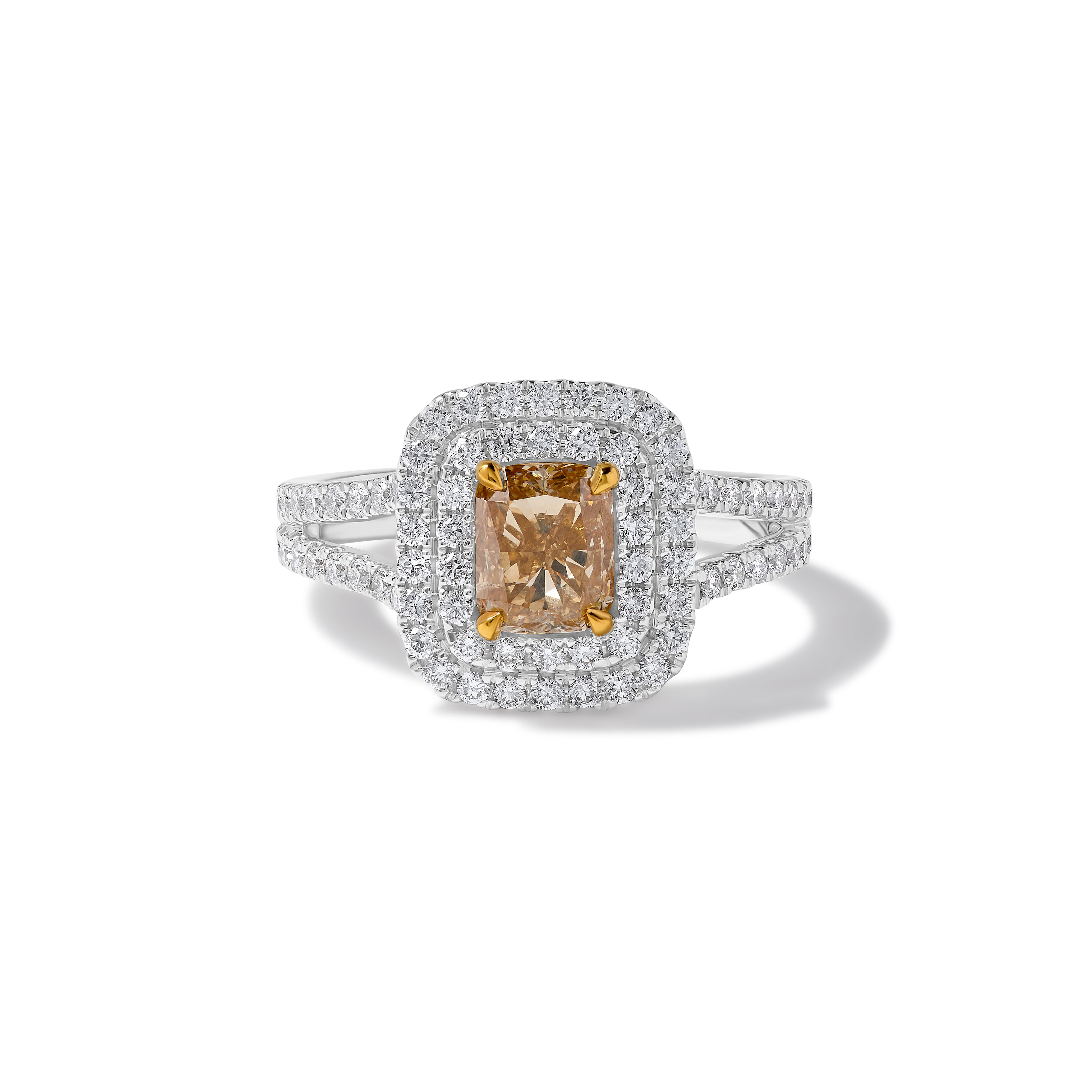 GIA Yellow Radiant Cut & White Diamond Ring JR1987GH