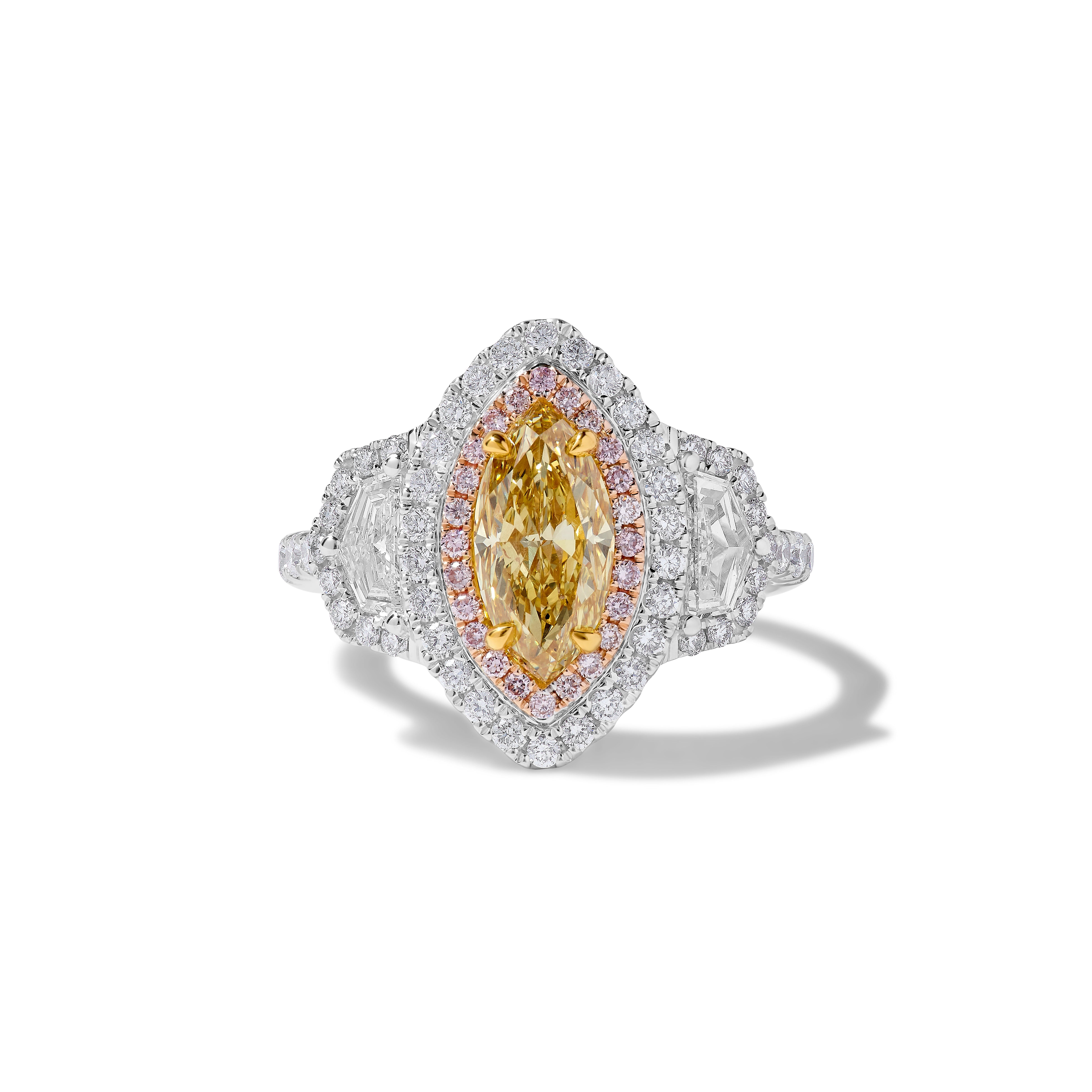 GIA Yellow Marquise Cut Diamond Ring JR1988GH