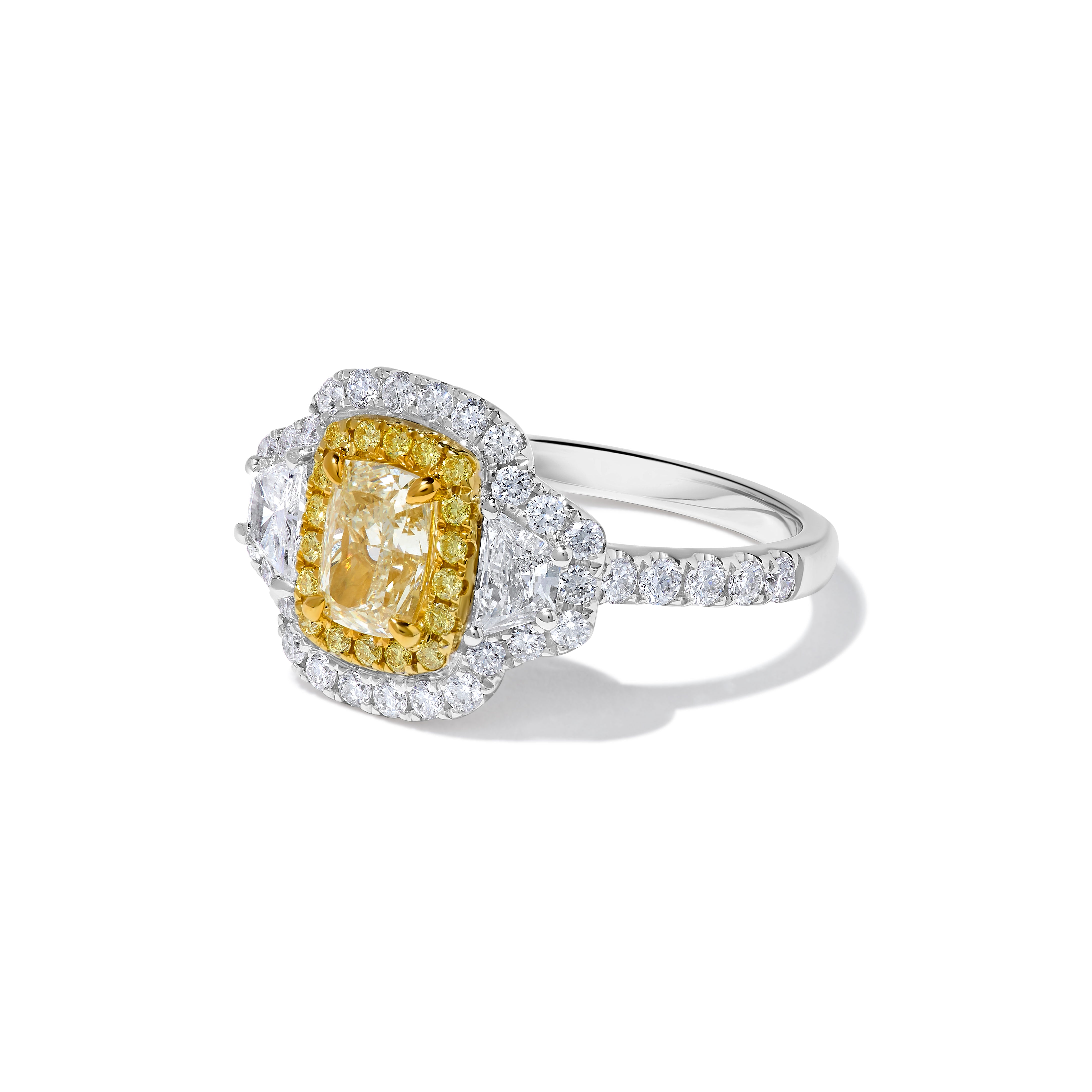 GIA Yellow Cushion Cut Diamond Ring JR1992GH