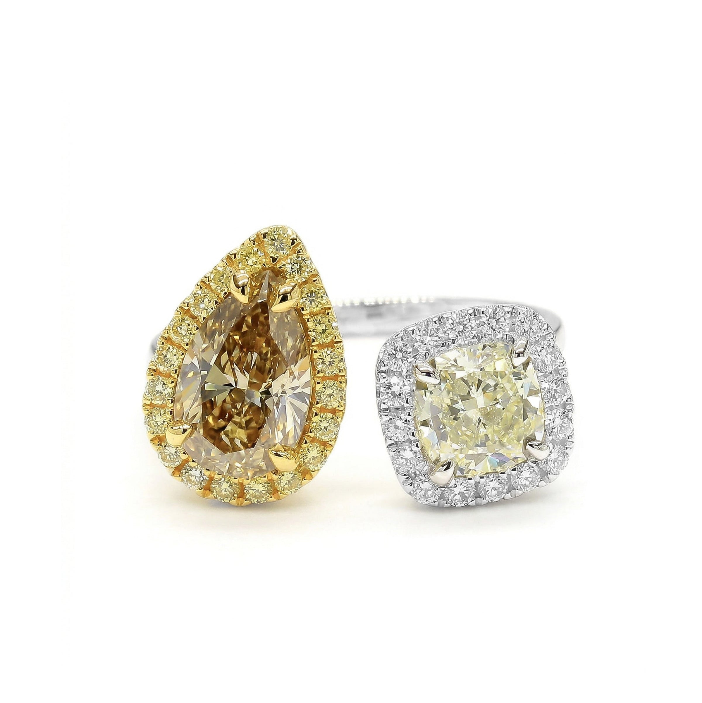 Natural Yellow Pear Diamond Ring | GIA Certified product image 1