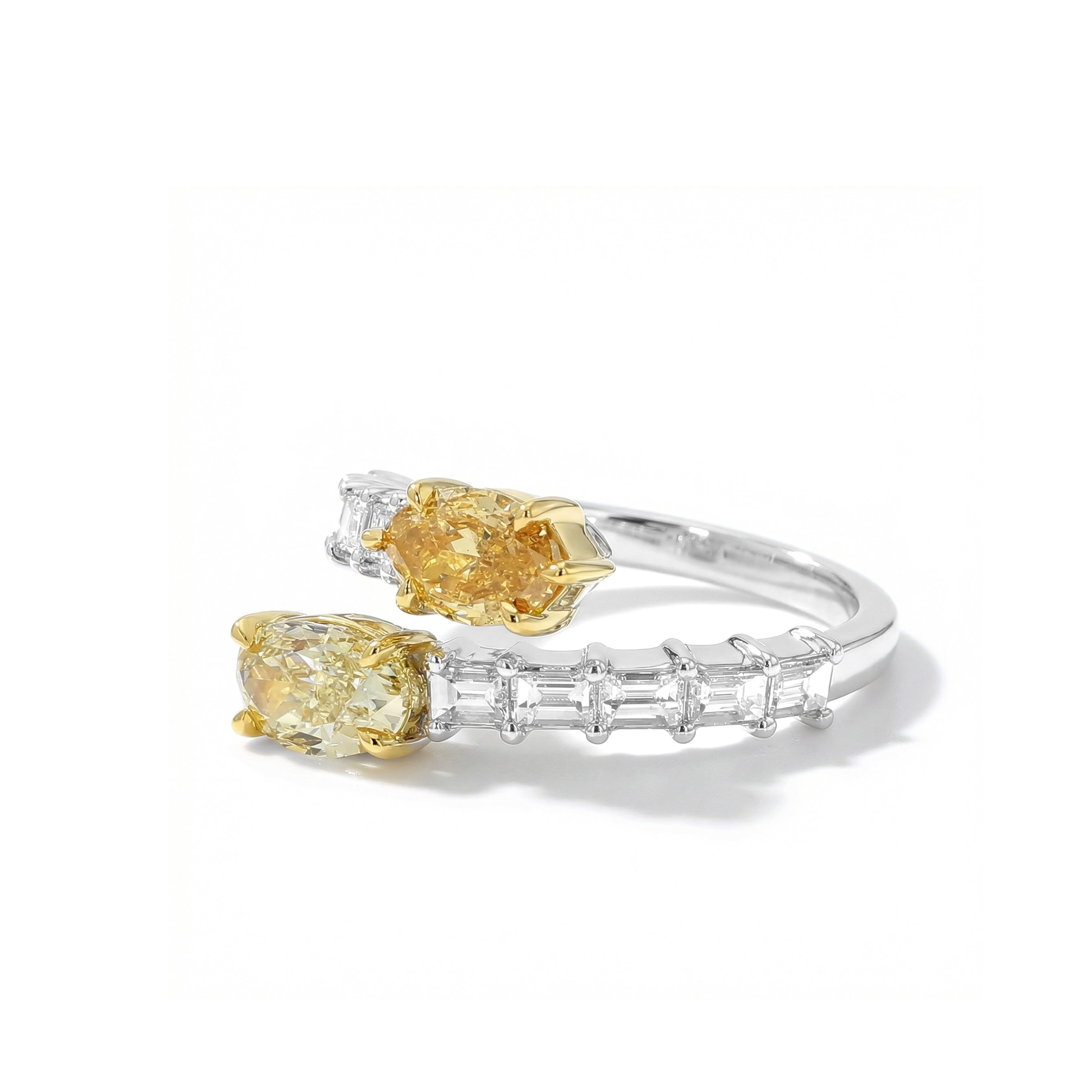 Natural Yellow & Orange Diamond Crossover Ring | GIA Certified product image 2