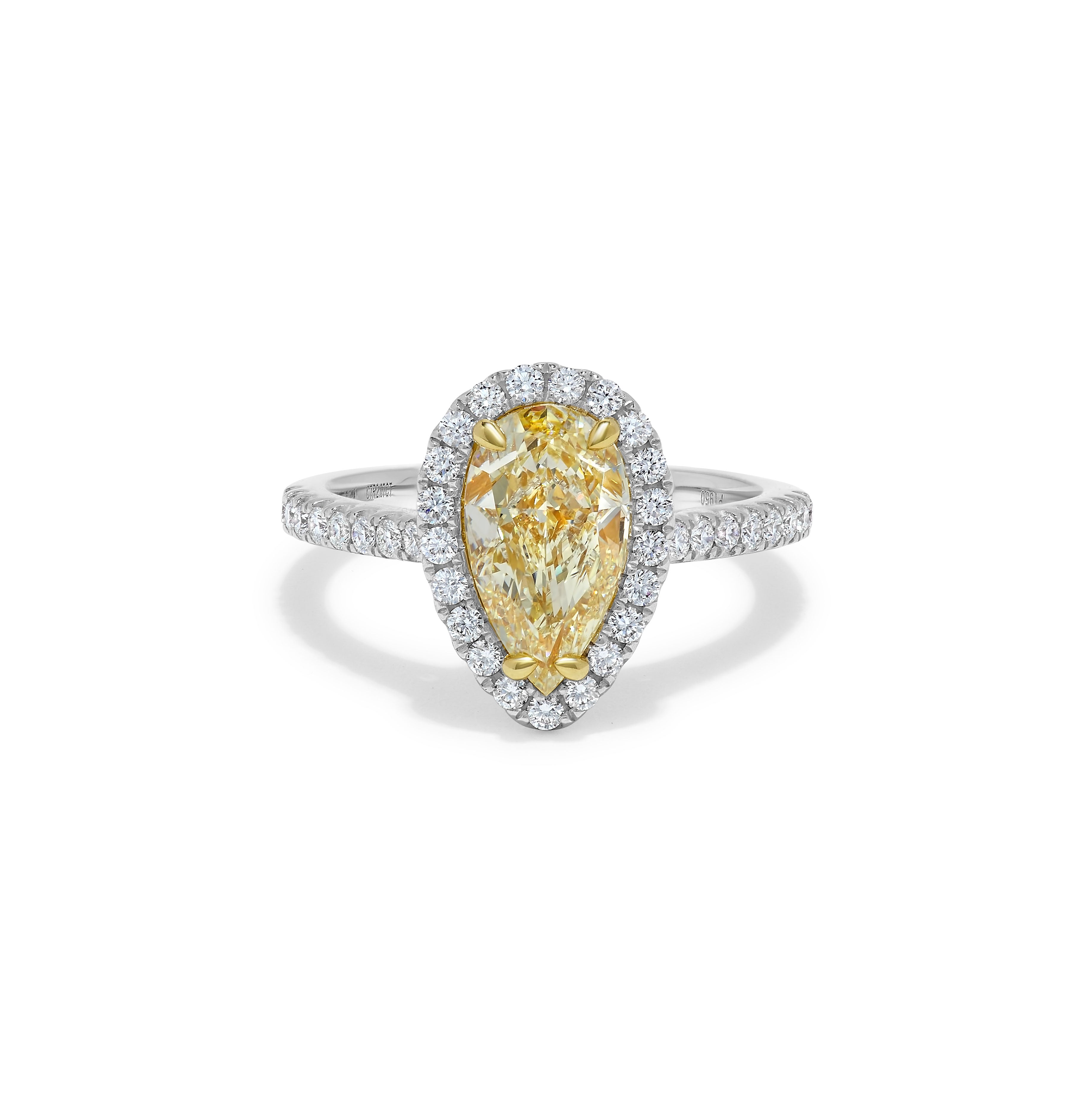 GIA Yellow Pear Diamond & White Diamond Ring JR2096GP