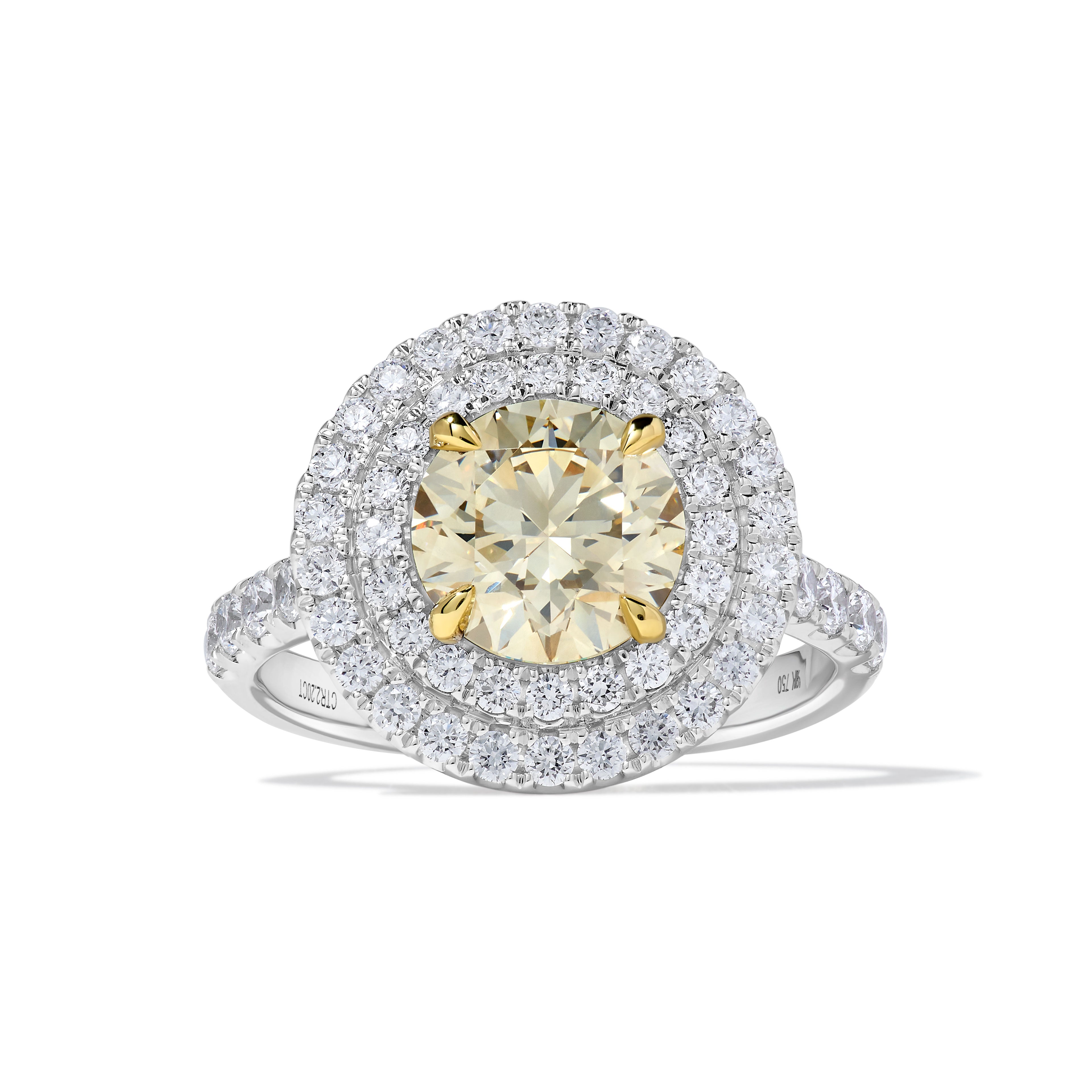 Natural Yellow Round Diamond Ring GIA Certified product image 1