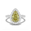 Natural Green Pear Diamond Halo Ring | GIA Certified product image 1