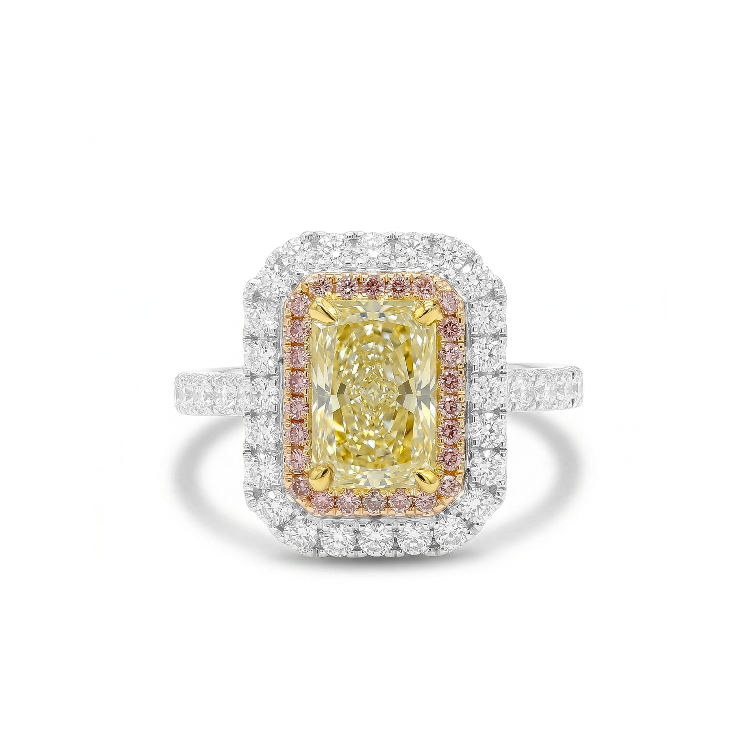 Natural White Radiant Diamond Halo Ring | GIA Certified product image 1