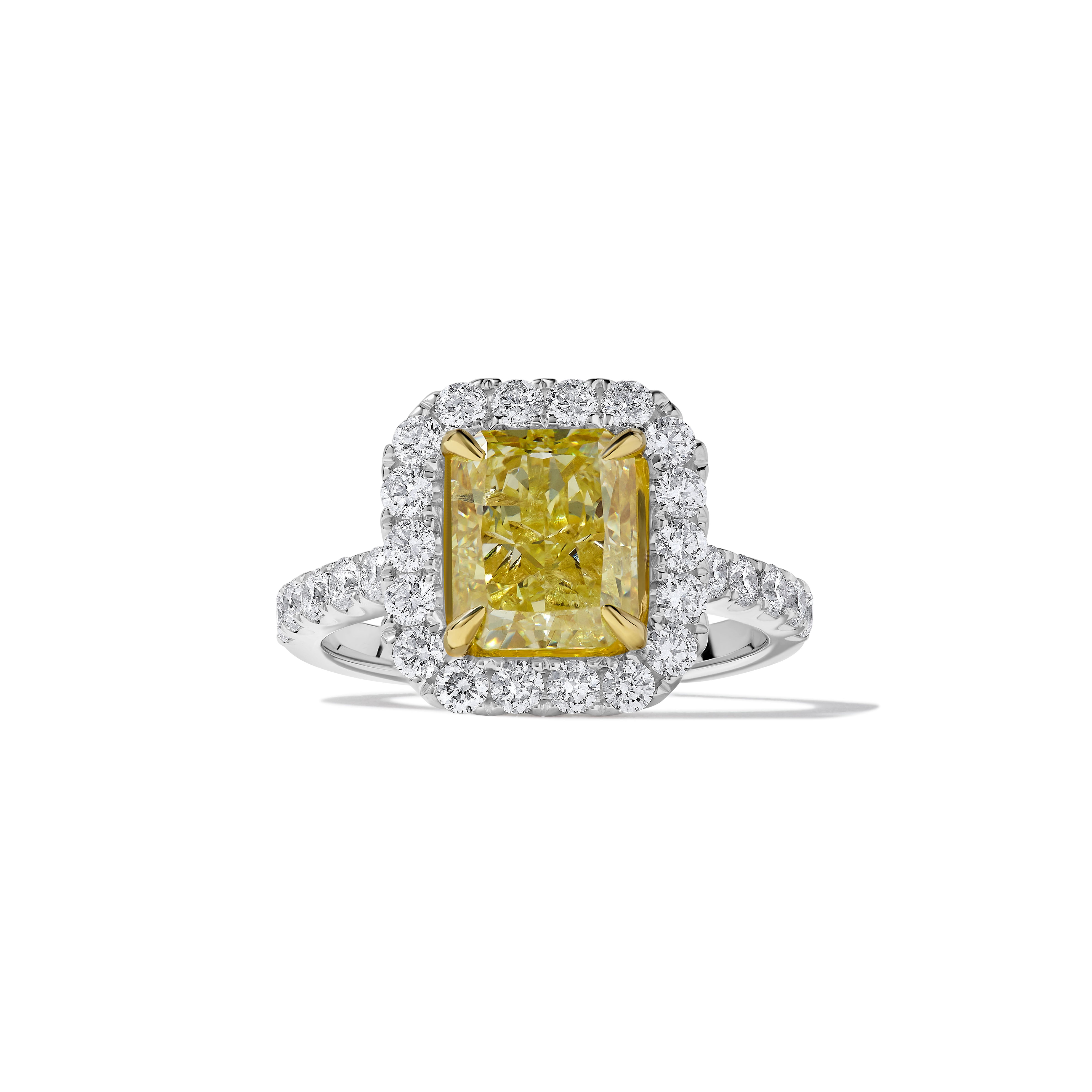 GIA Yellow Radiant Cut Diamond Ring