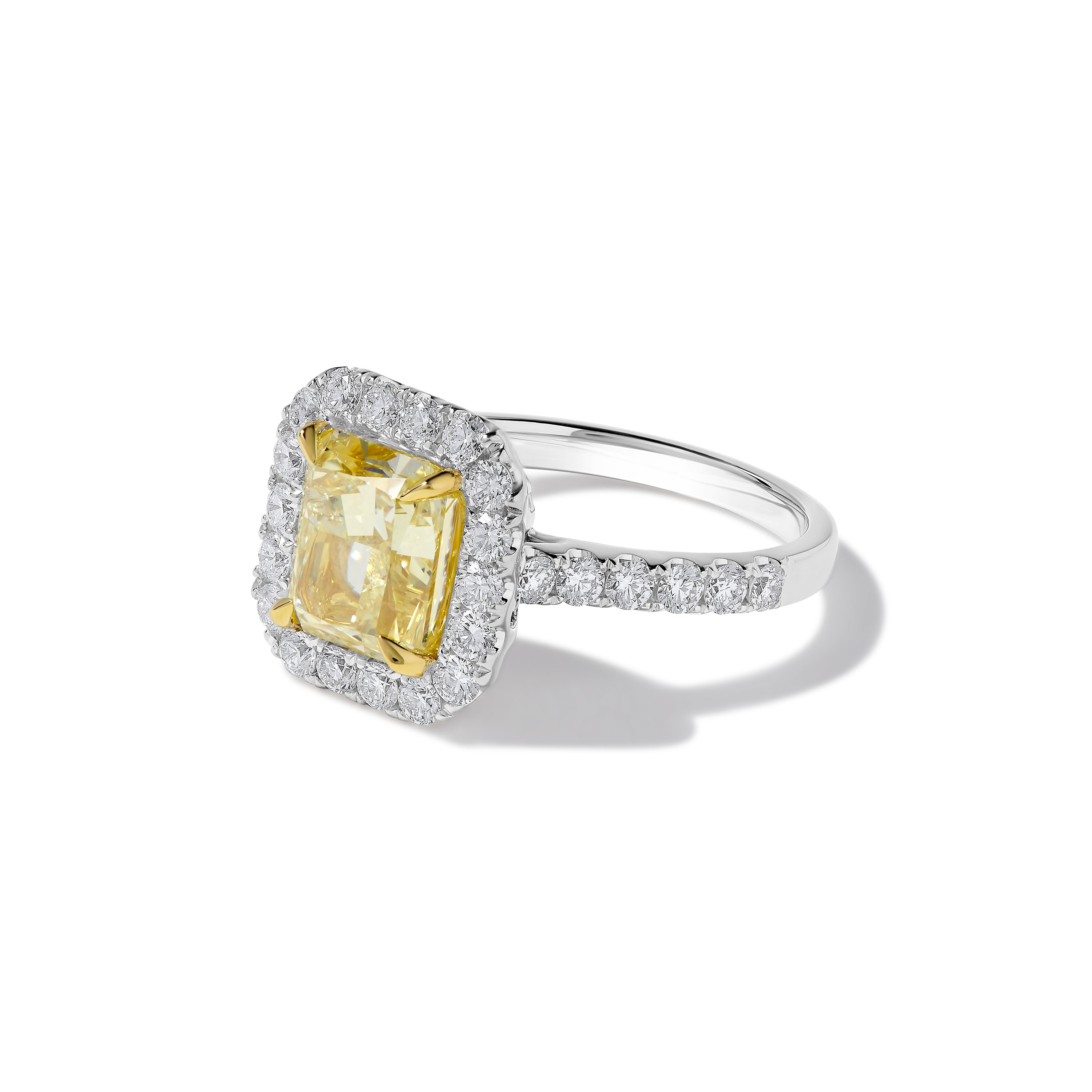 GIA Yellow Radiant Cut Diamond Ring