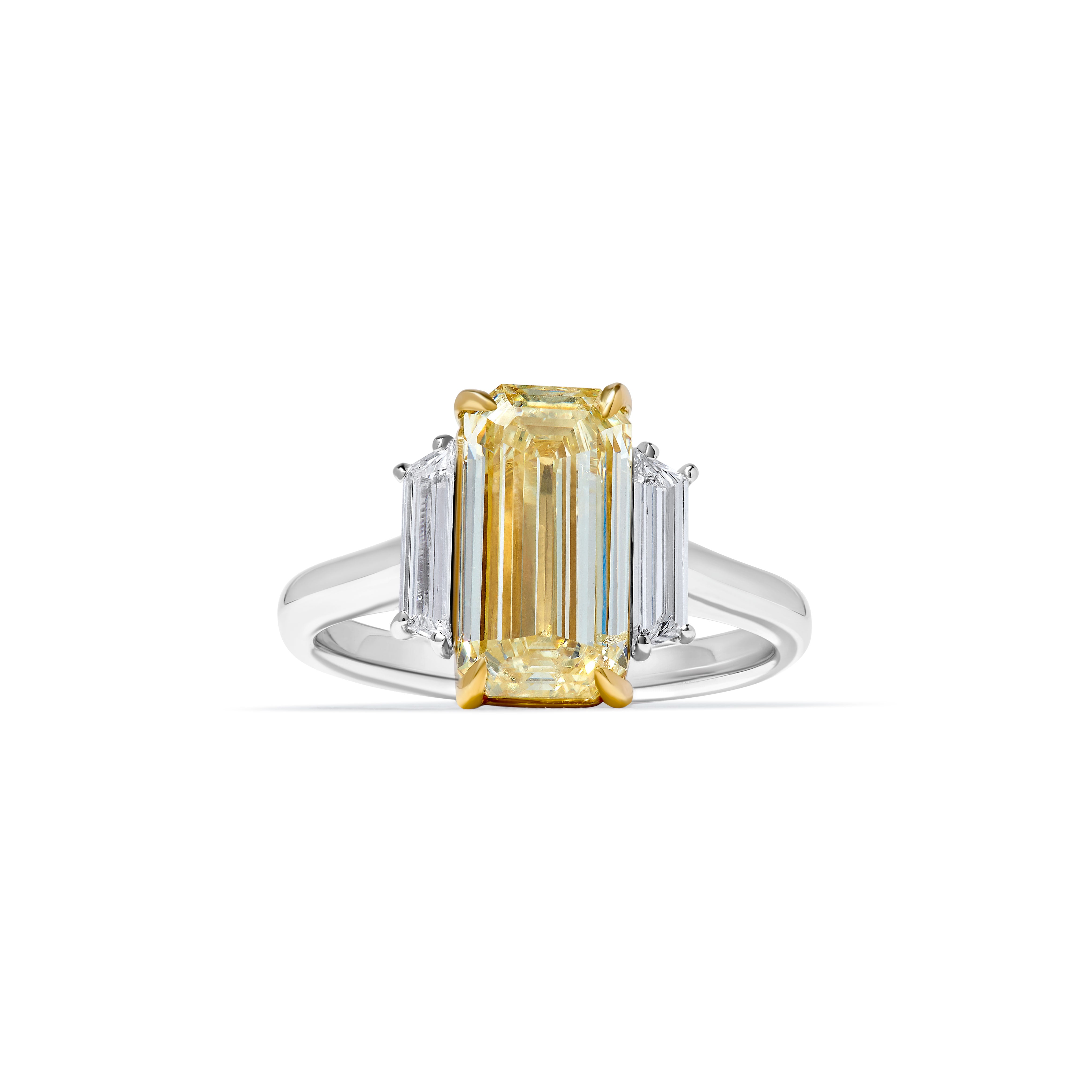GIA Yellow Emerald Cut Diamond Ring JR3P53GX