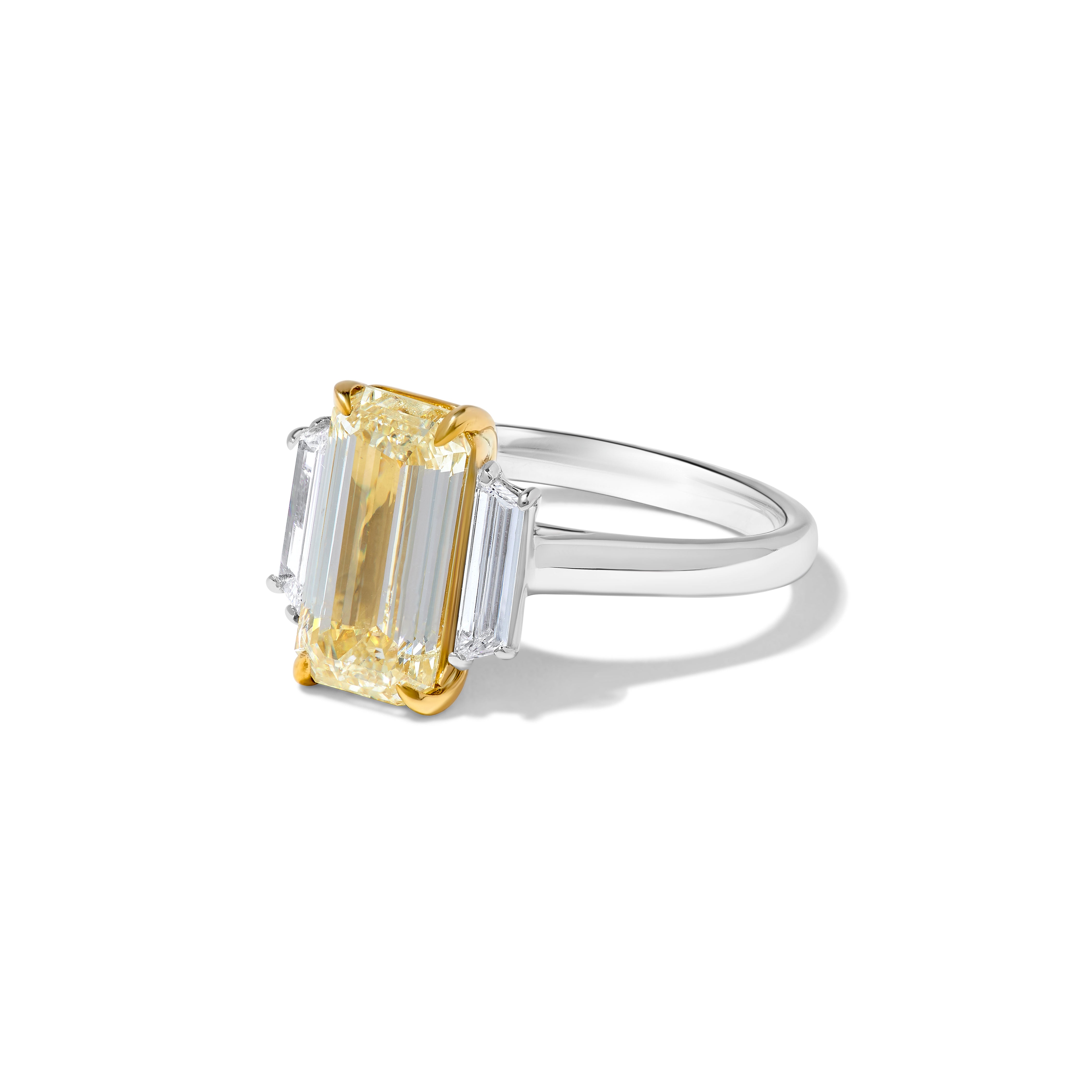 GIA Yellow Emerald Cut Diamond Ring JR3P53GX
