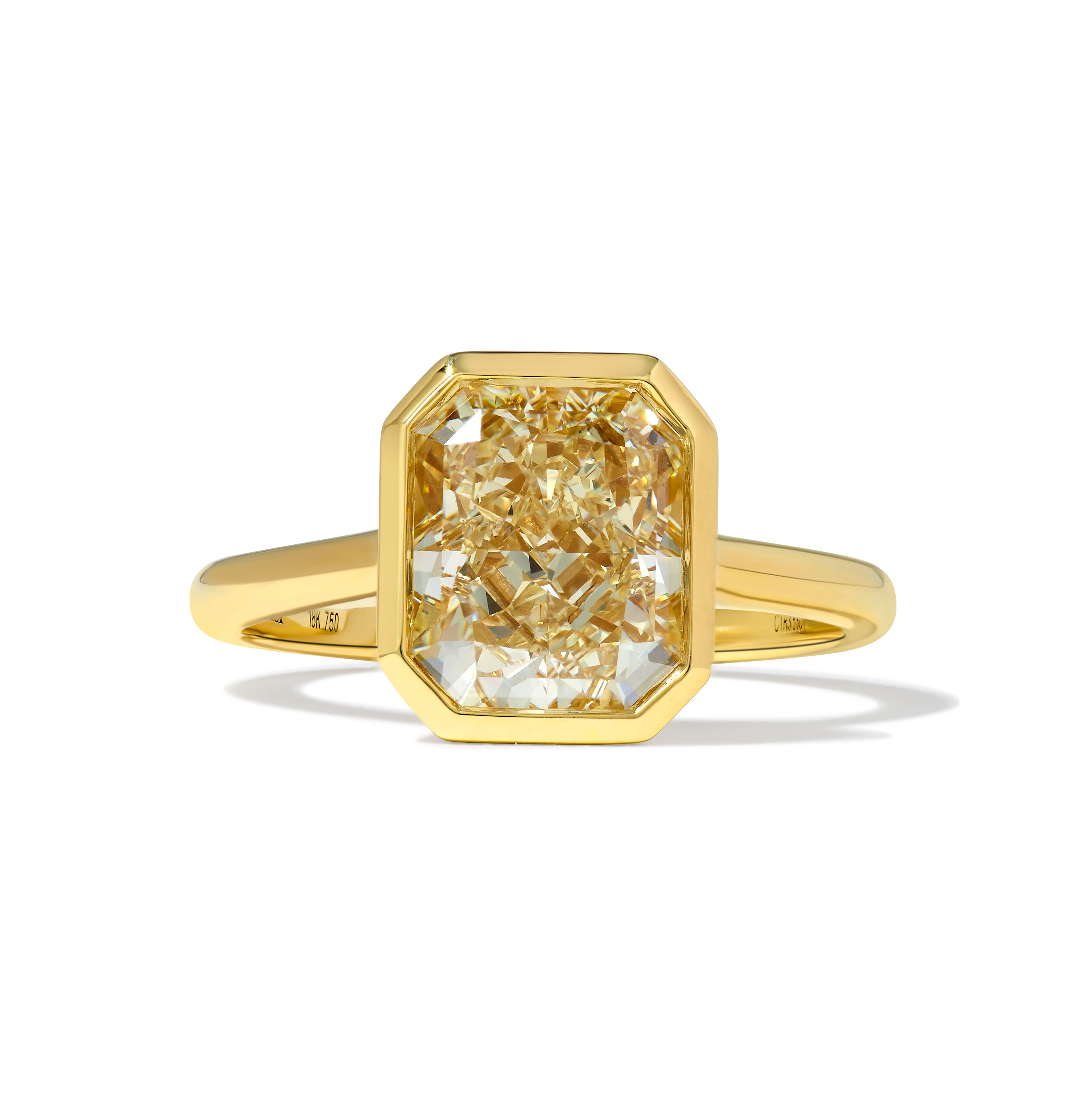 Natural Yellow Radiant Diamond Ring GIA Certified product image 1