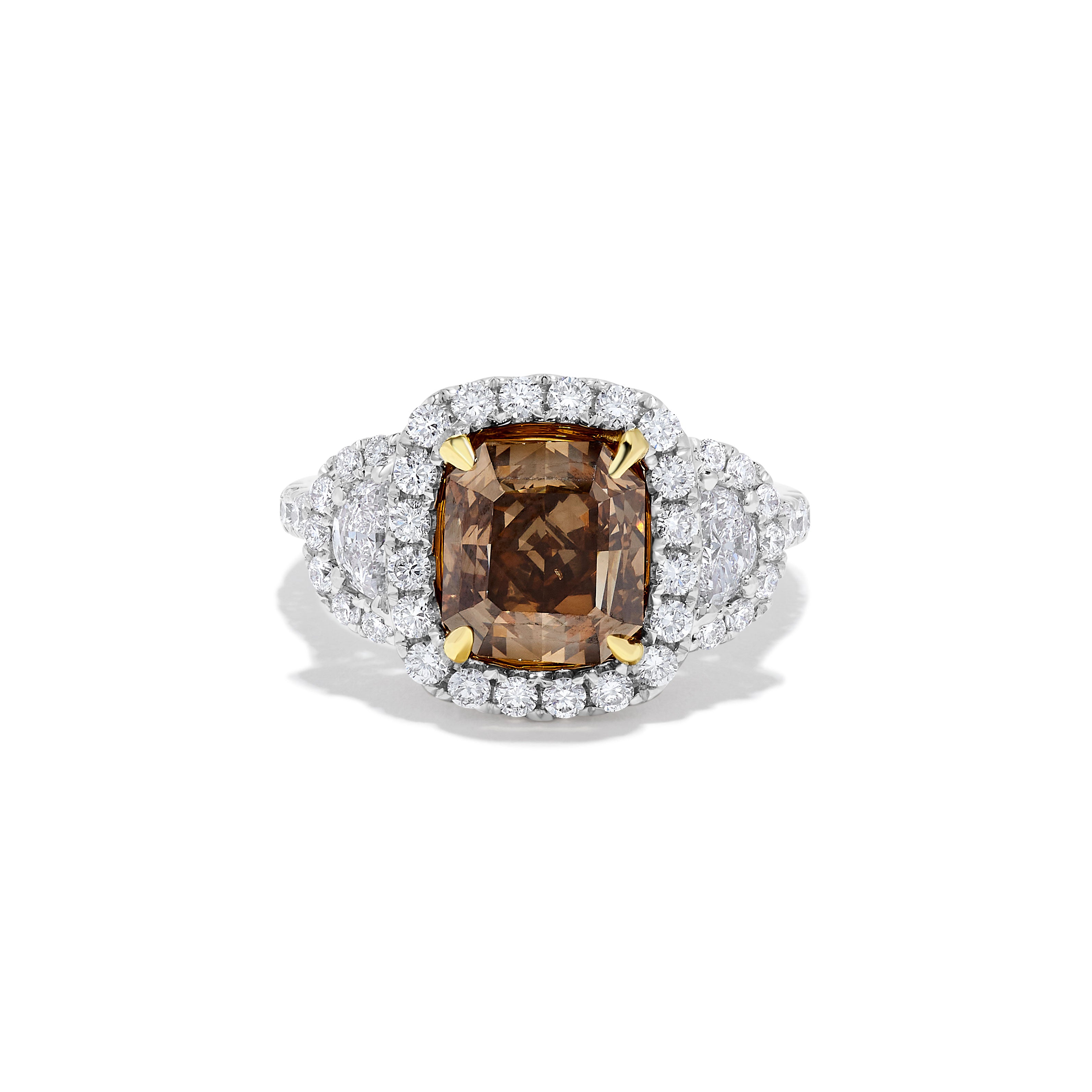 GIA Brown Asscher Cut Diamond Ring JR4019GH
