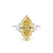 Natural Yellow Marquise Diamond Three Stone Ring | GIA Certified product image 1