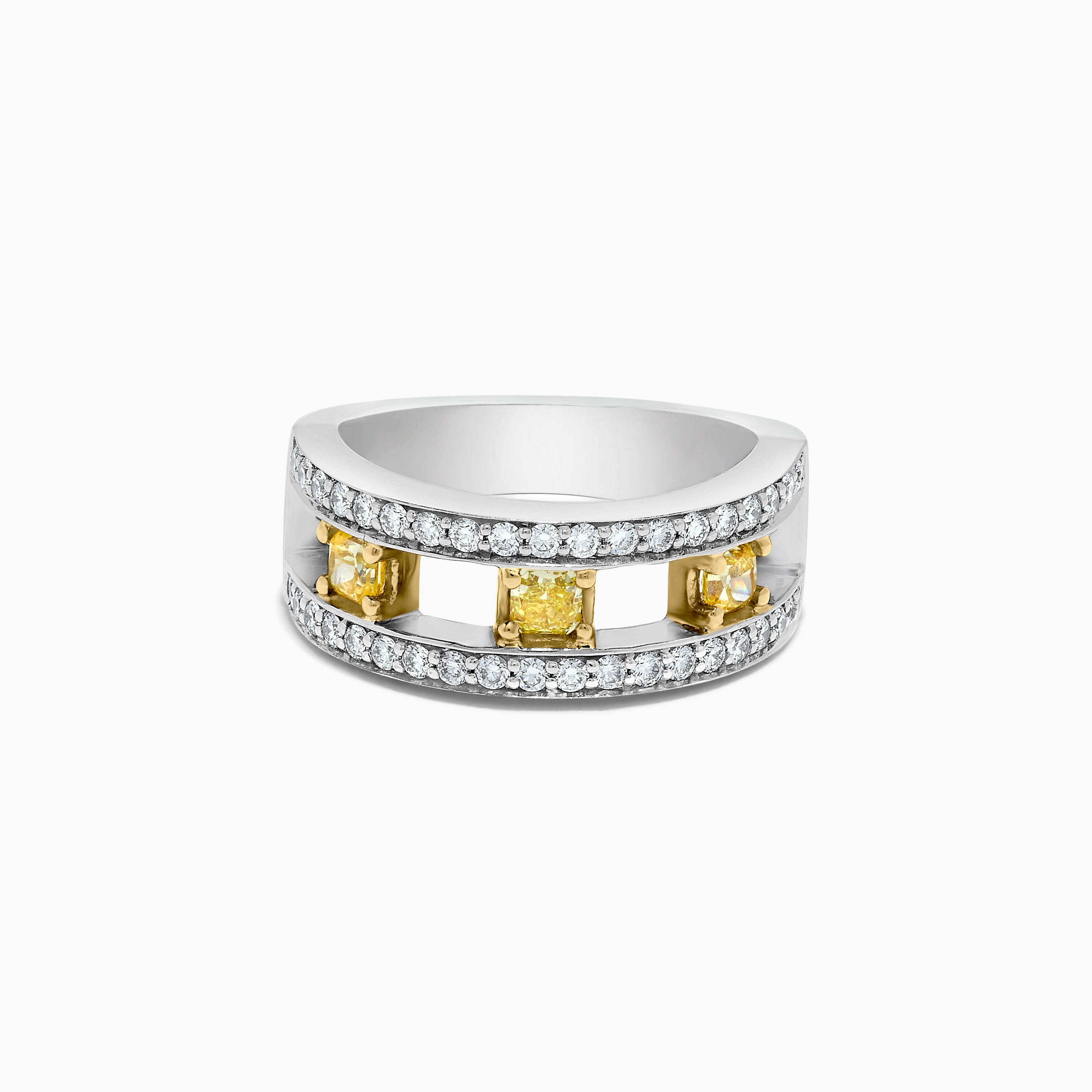 Yellow Radiant Cut Diamond & White Diamond Wedding Band JRB0108GA