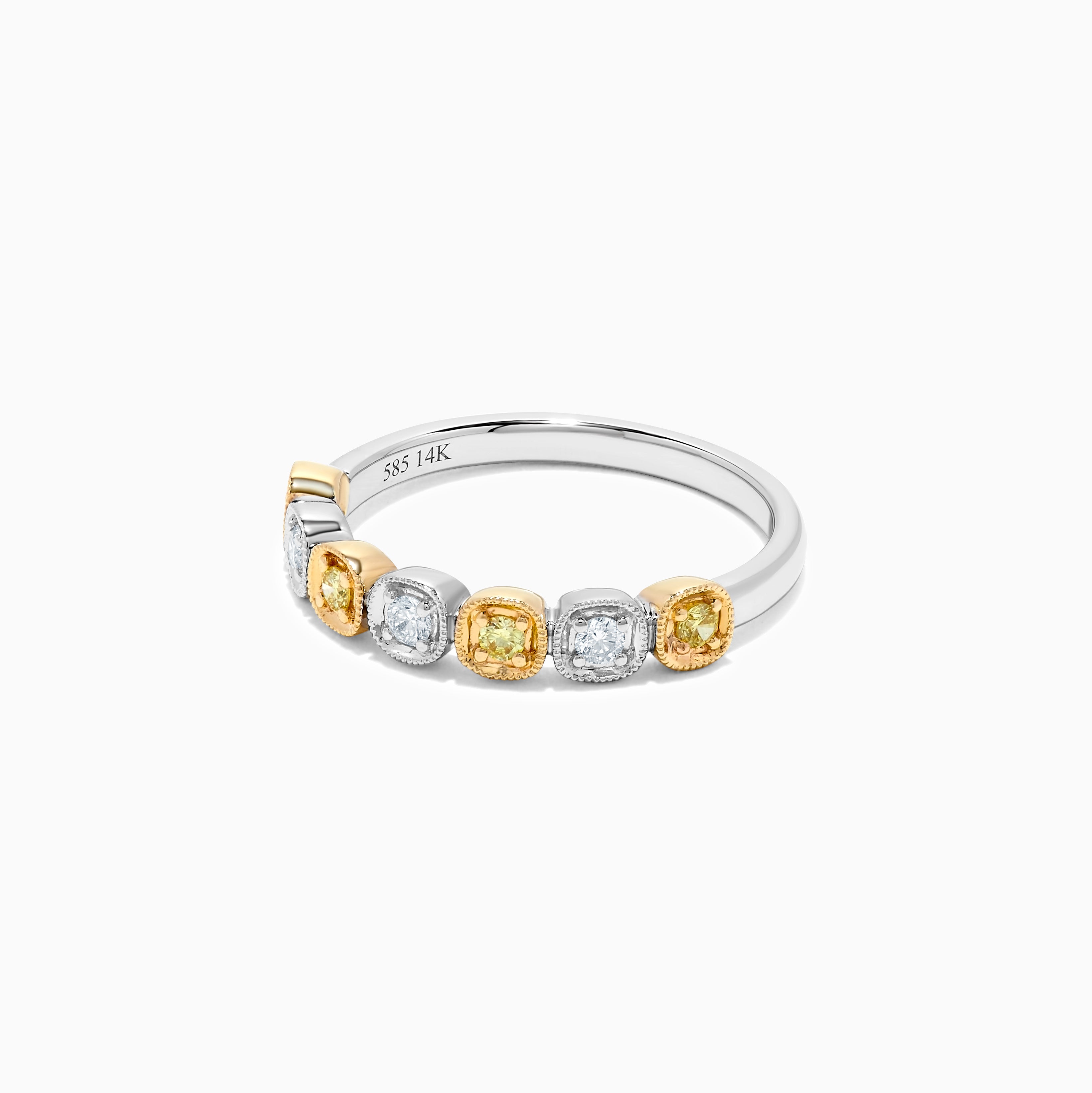 Yellow & White Round Cut Diamond Band JRB100GPB