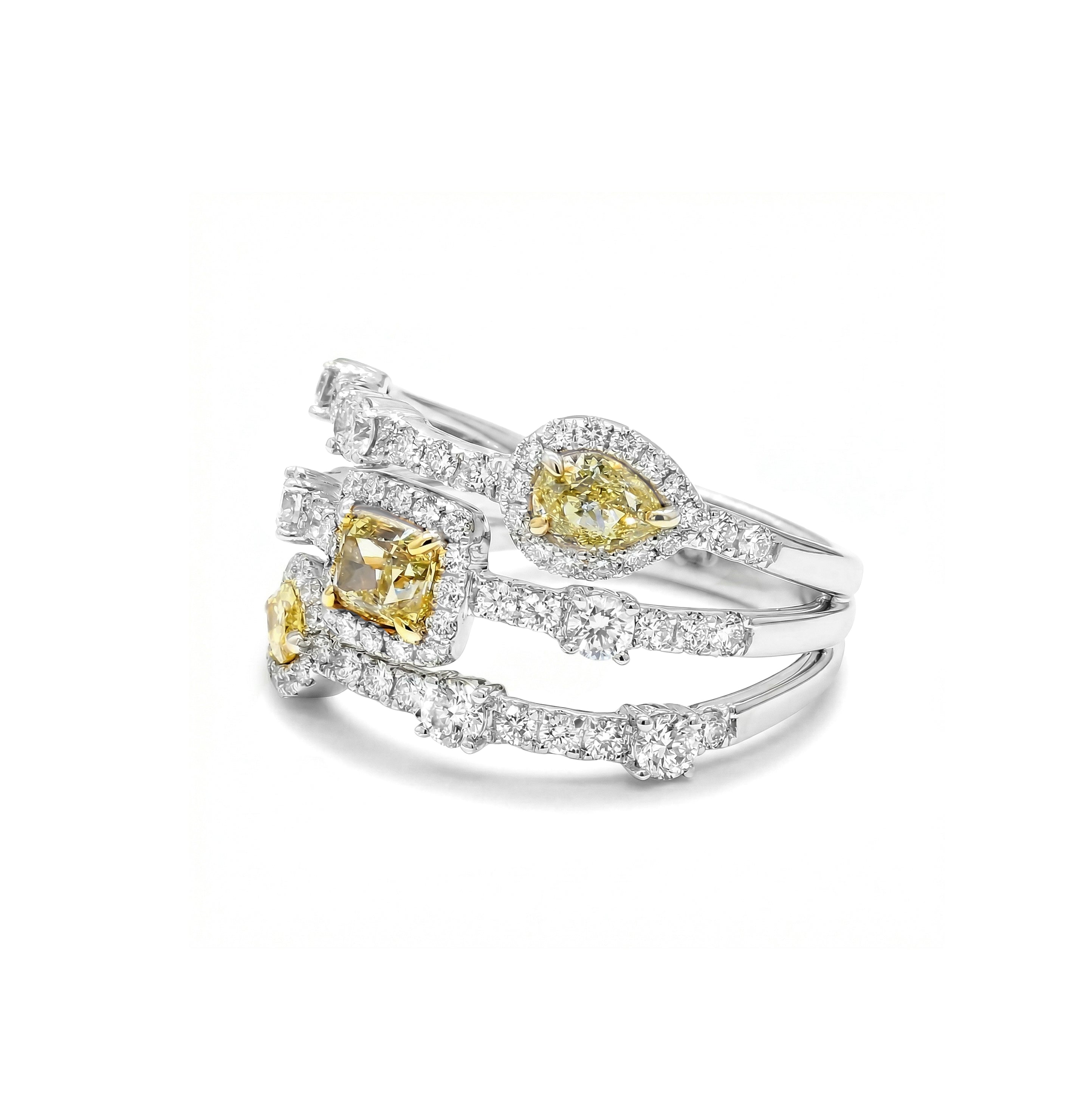 Natural Yellow & White Diamond Spiral Ring product image 2
