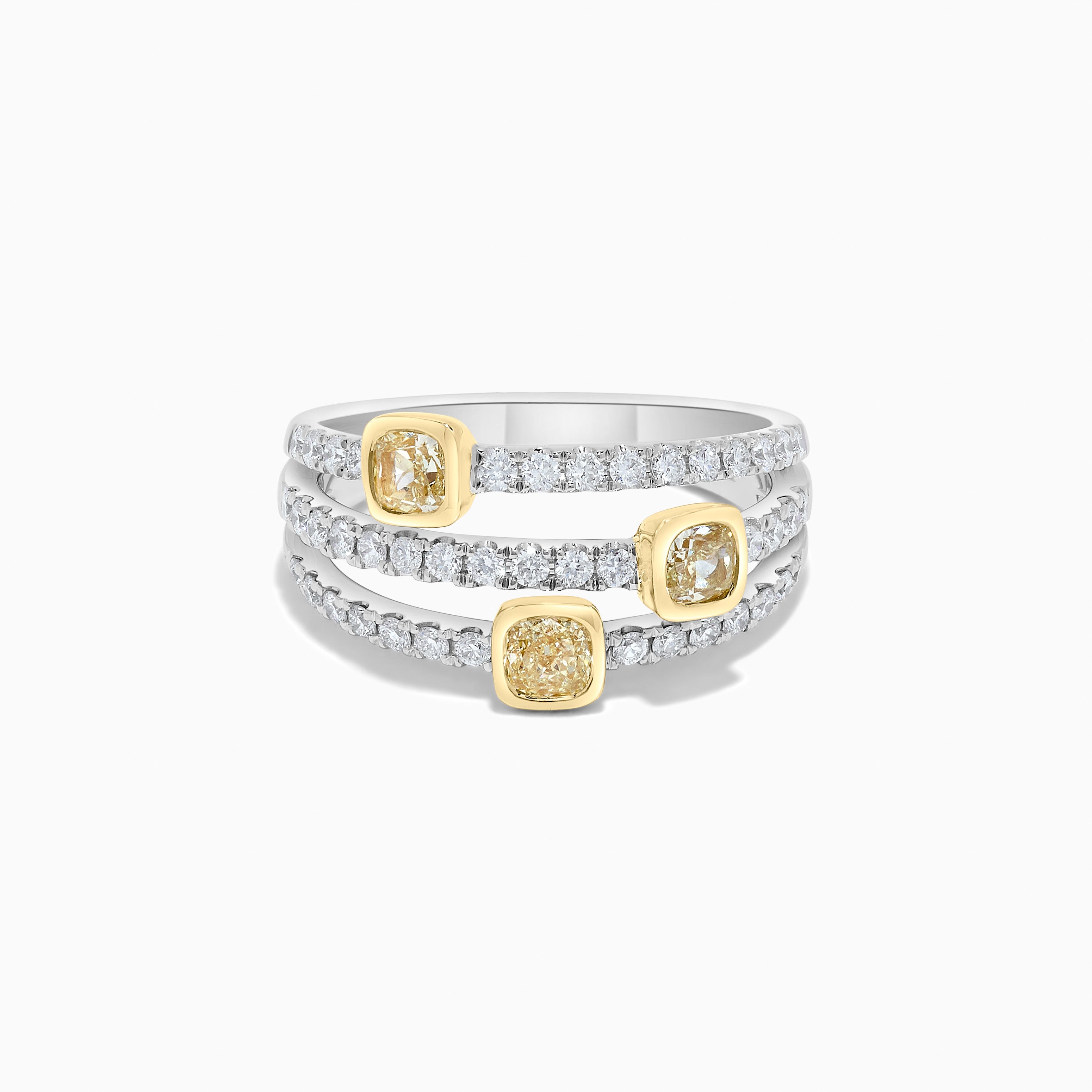 Yellow Cushion & White Diamond Ring JRB218GP