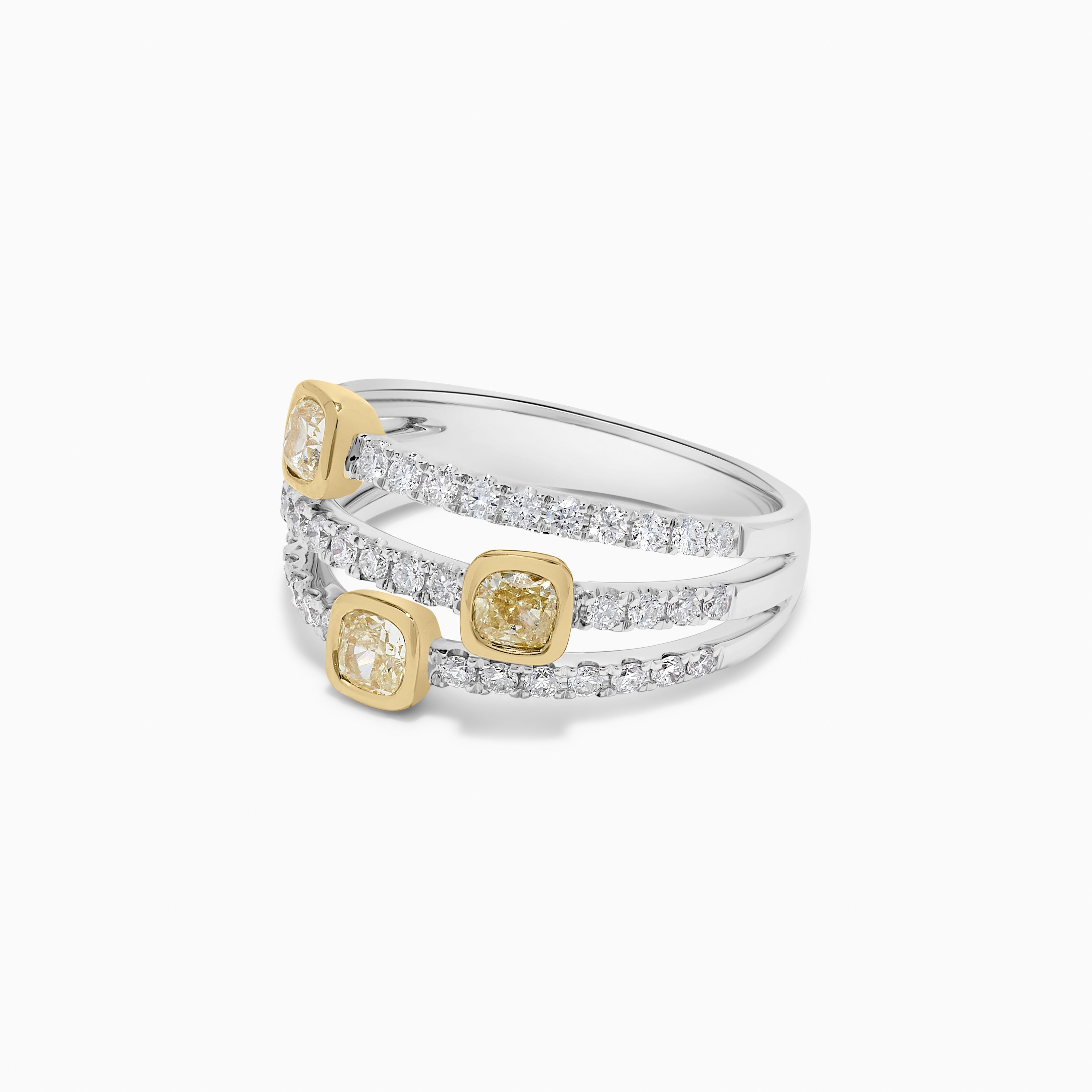 Yellow Cushion & White Diamond Ring JRB218GP