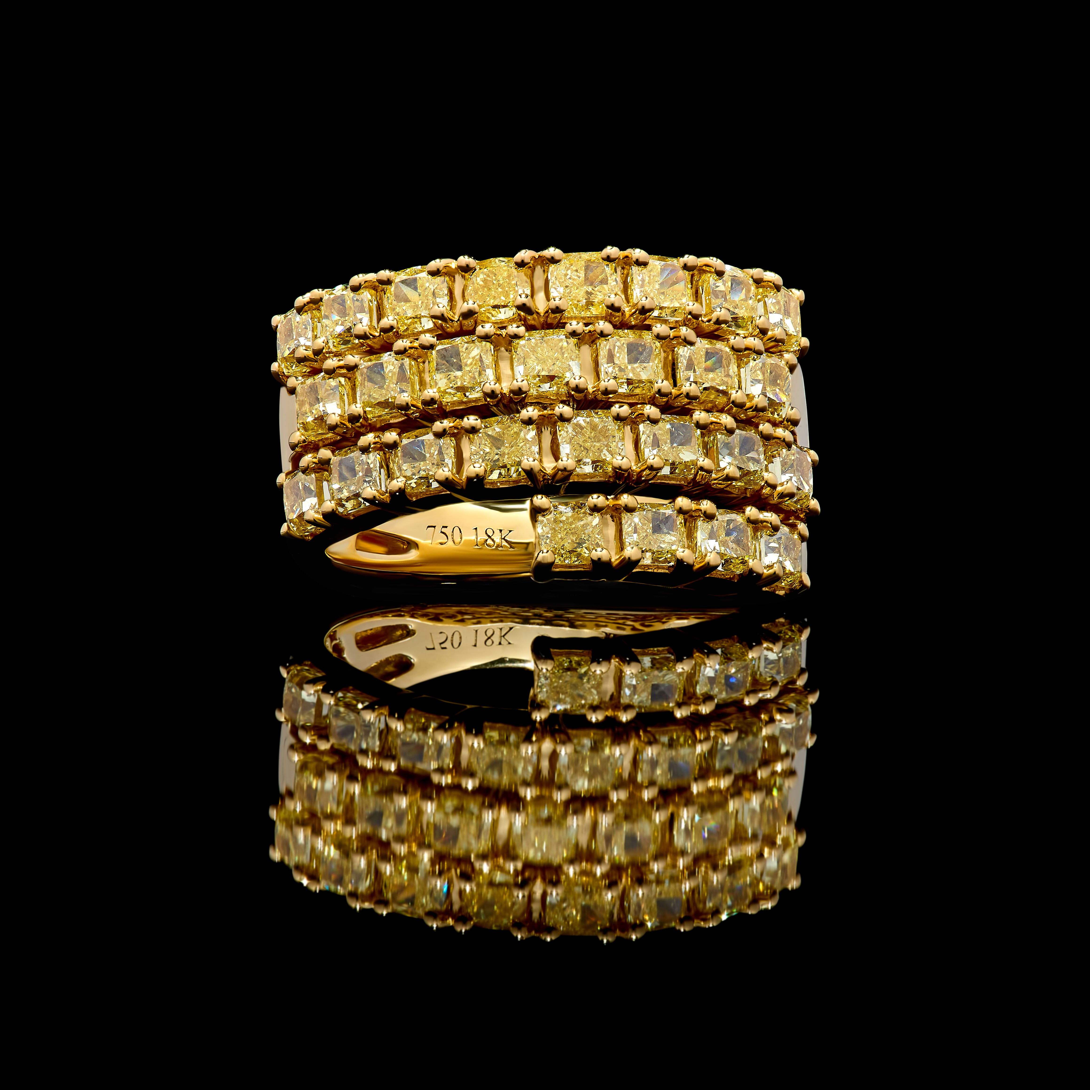 Yellow Cushion Cut Diamond Band JRB220GP