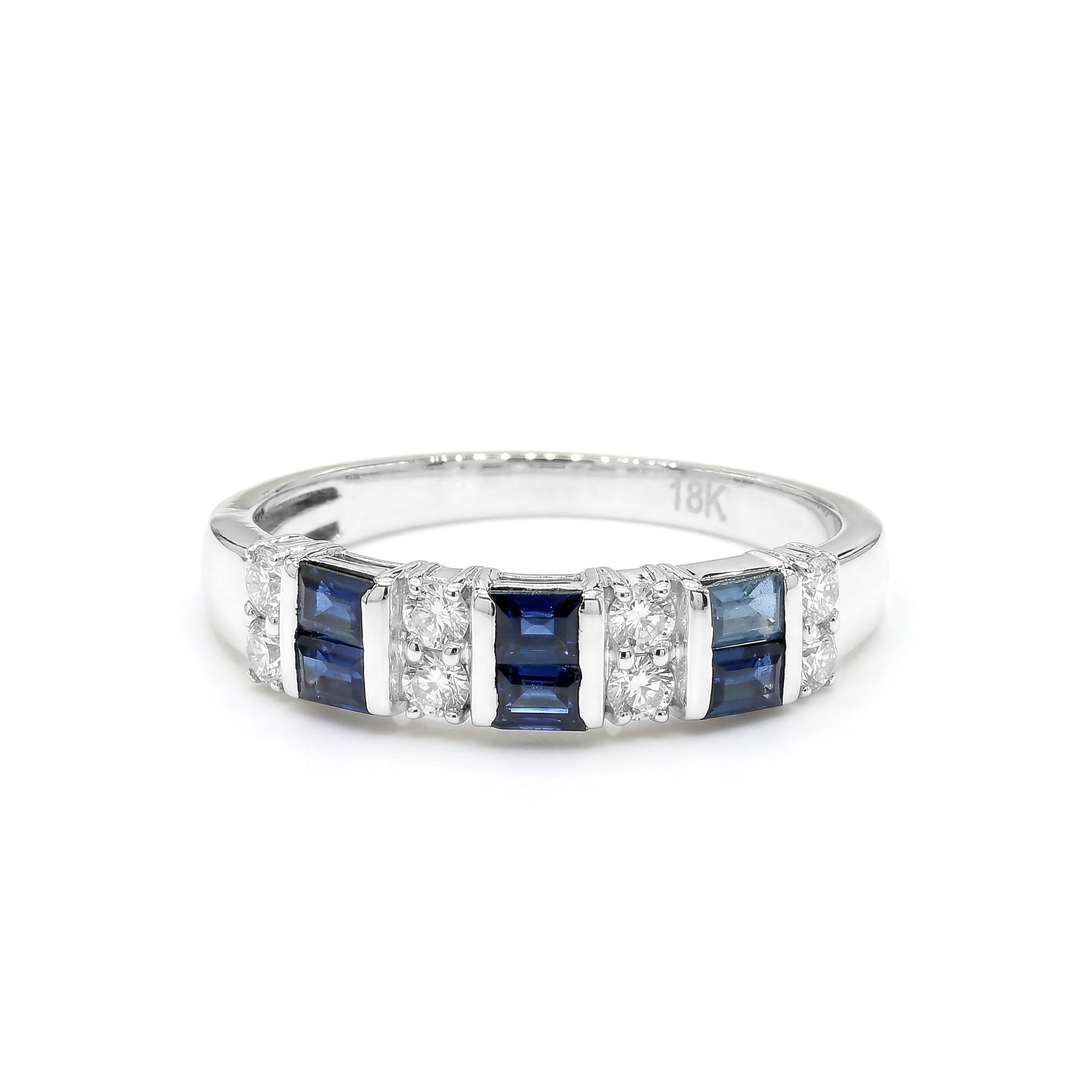 Natural Baguette Sapphire & Diamond Band product image 1