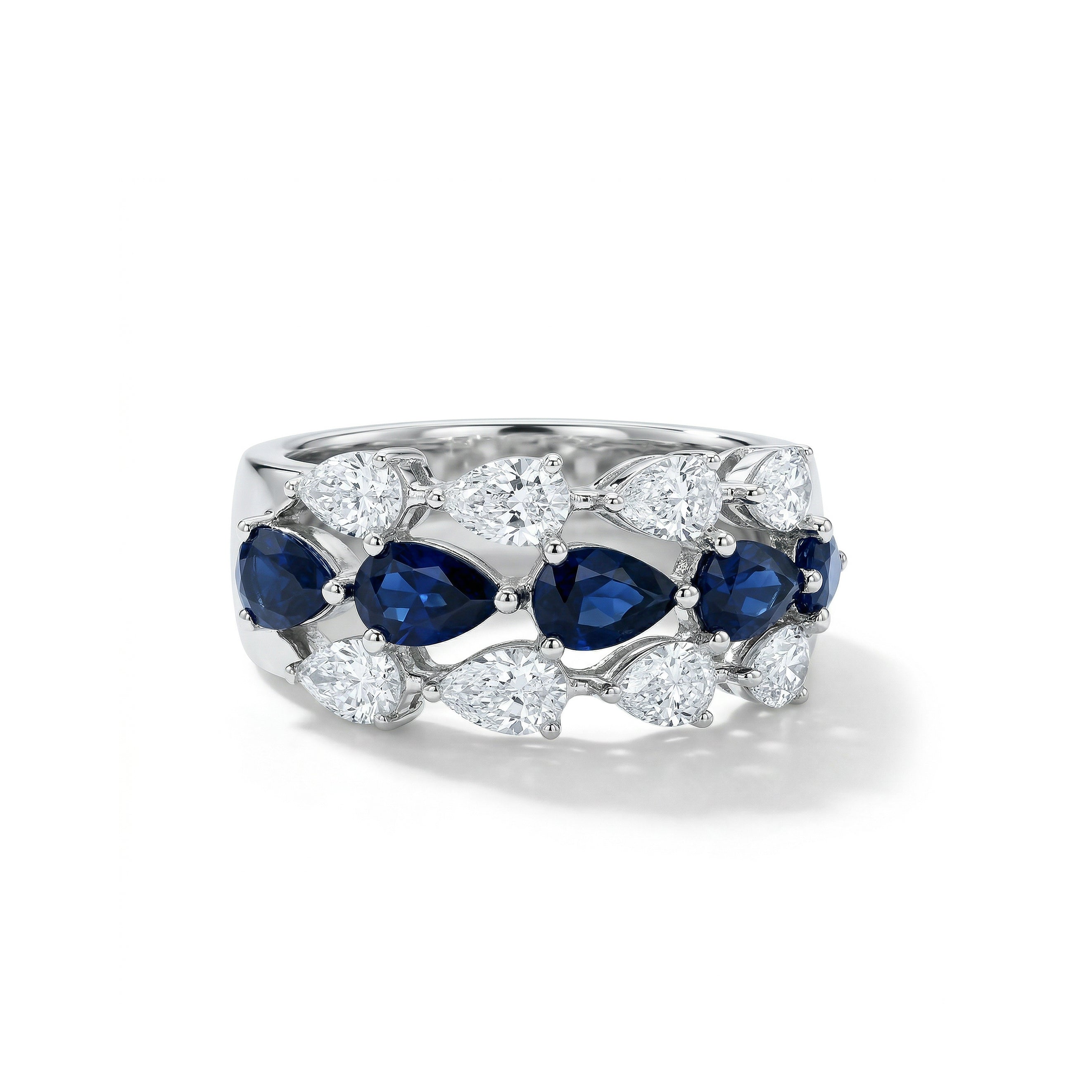 Natural Pear Sapphire & Diamond Band product image 1