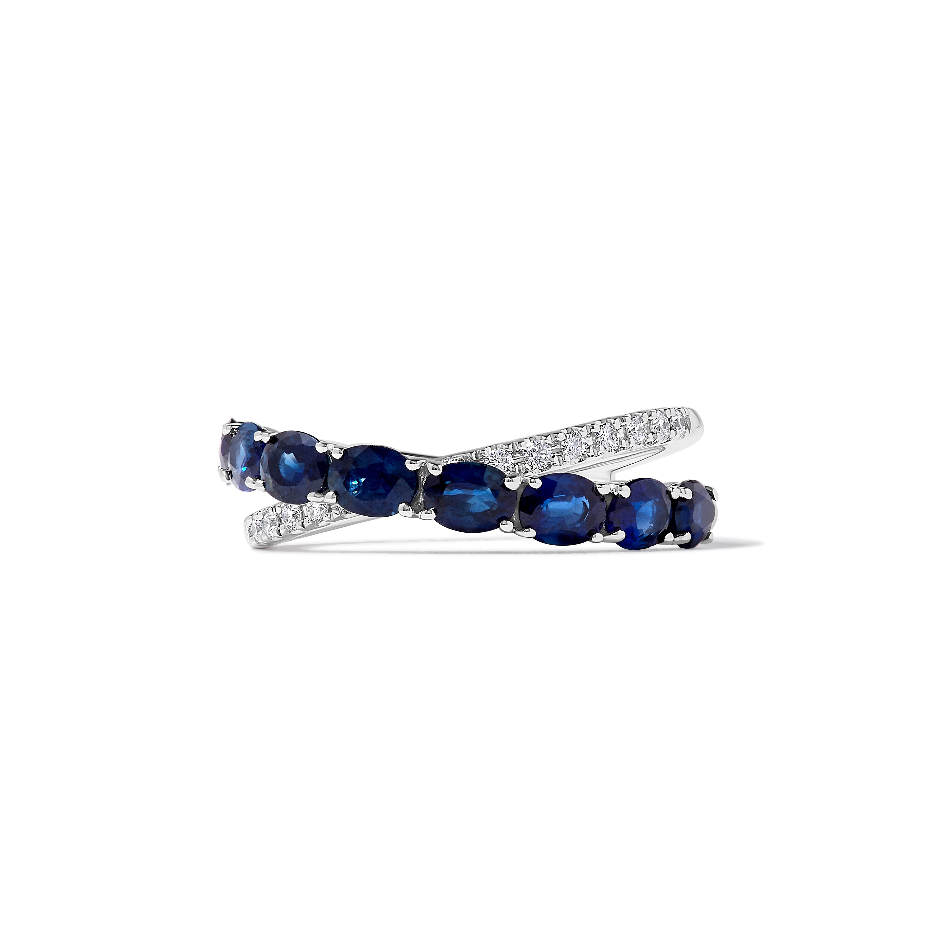 Blue Oval Sapphire and White Diamond Ring JRC028GP