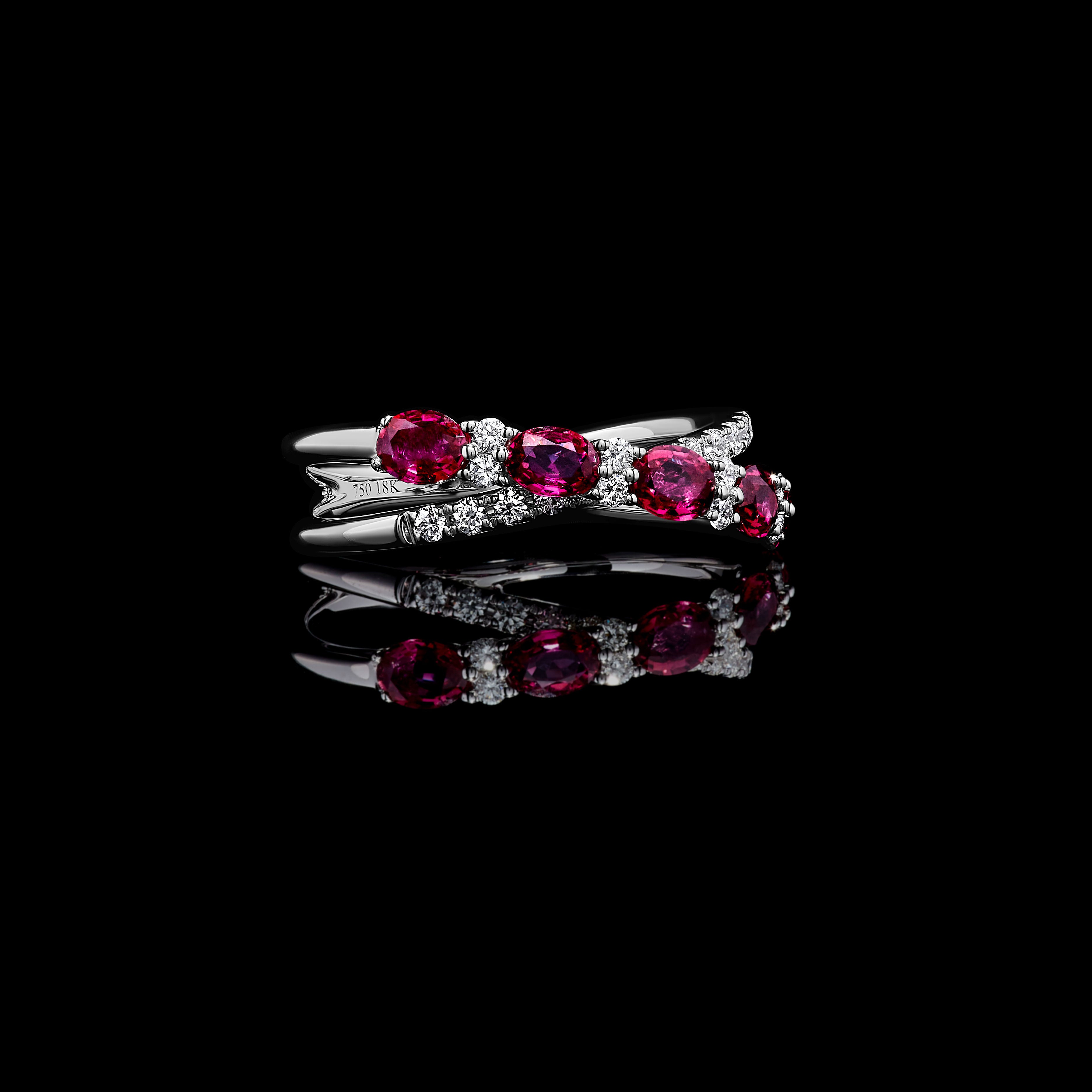Oval Ruby and White Diamond Ring JRC030GP