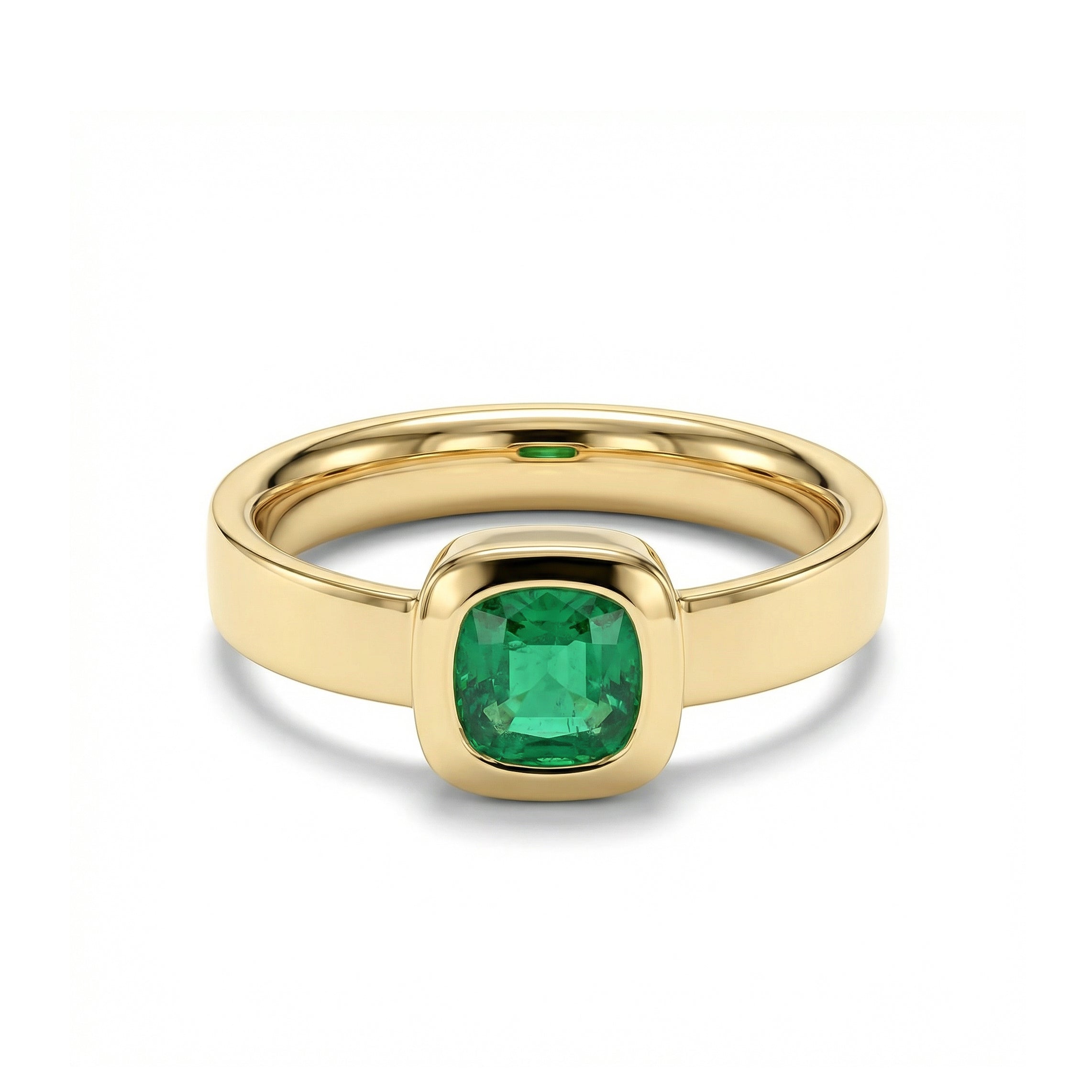 Natural Emerald Bezel Ring product image 1