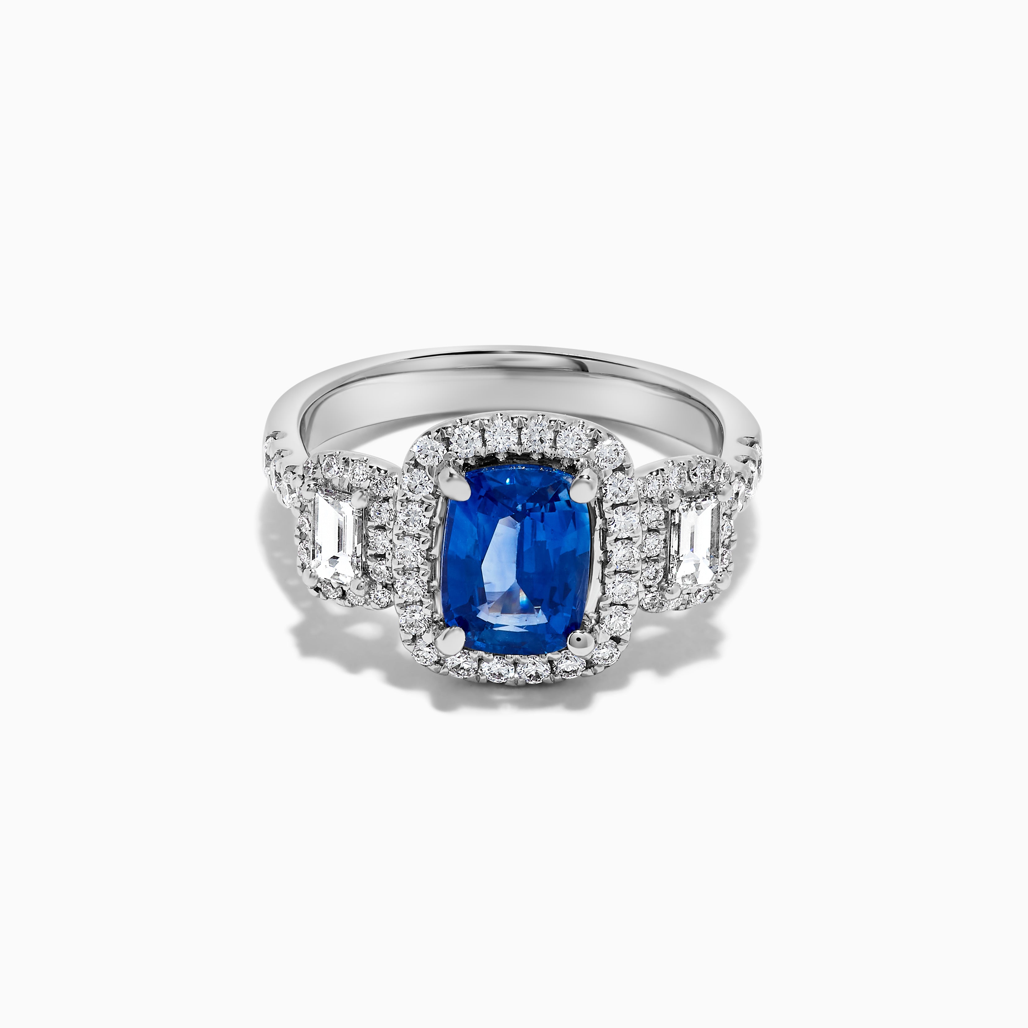 Blue Cushion Sapphire & Diamond Ring JRC108GR