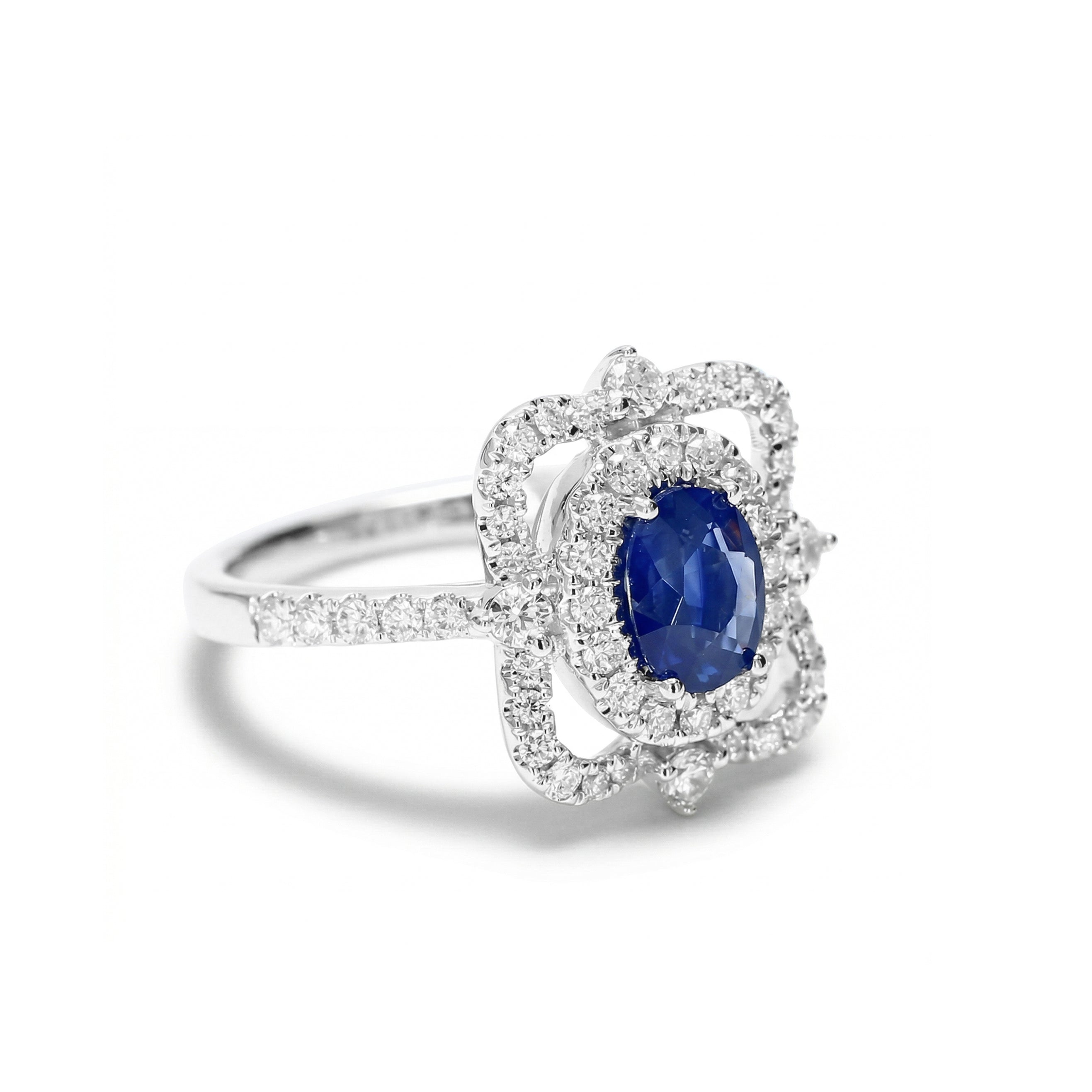 Natural Oval Sapphire & Diamond Ring product image 2