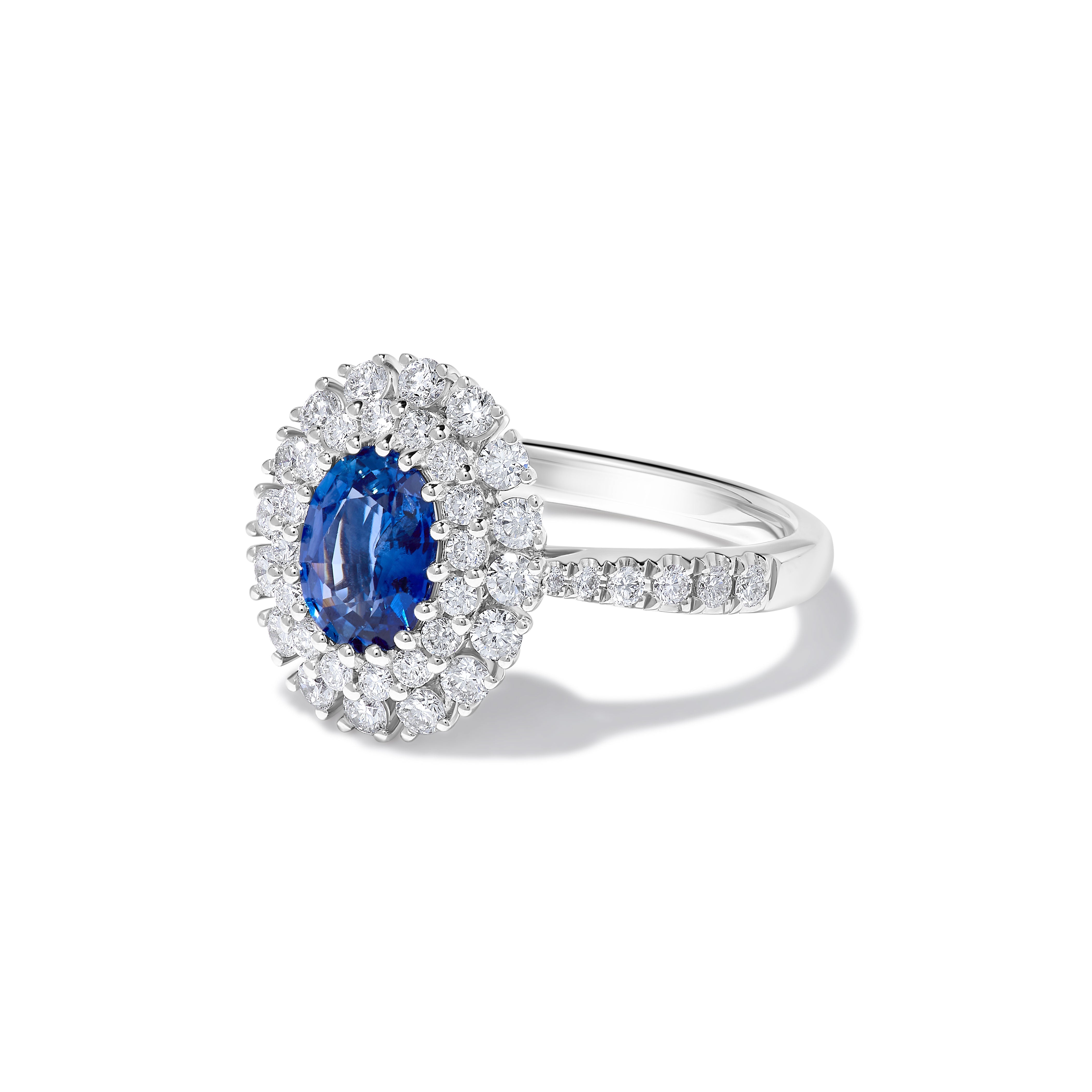 Blue Oval Sapphire & White Diamond Ring JRC222GP