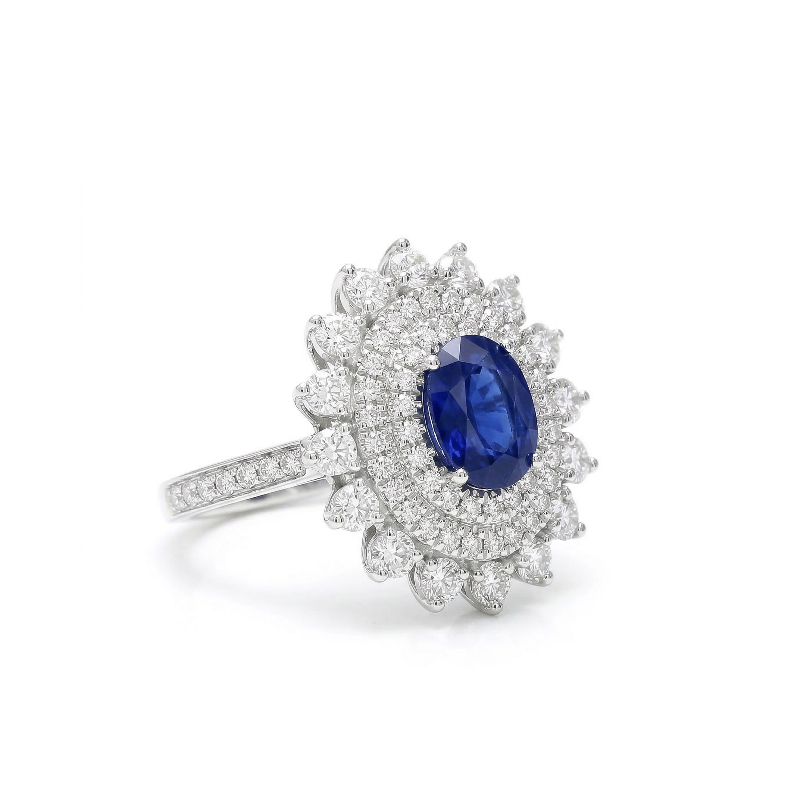 Natural Oval Sapphire & Diamond Ring product image 2