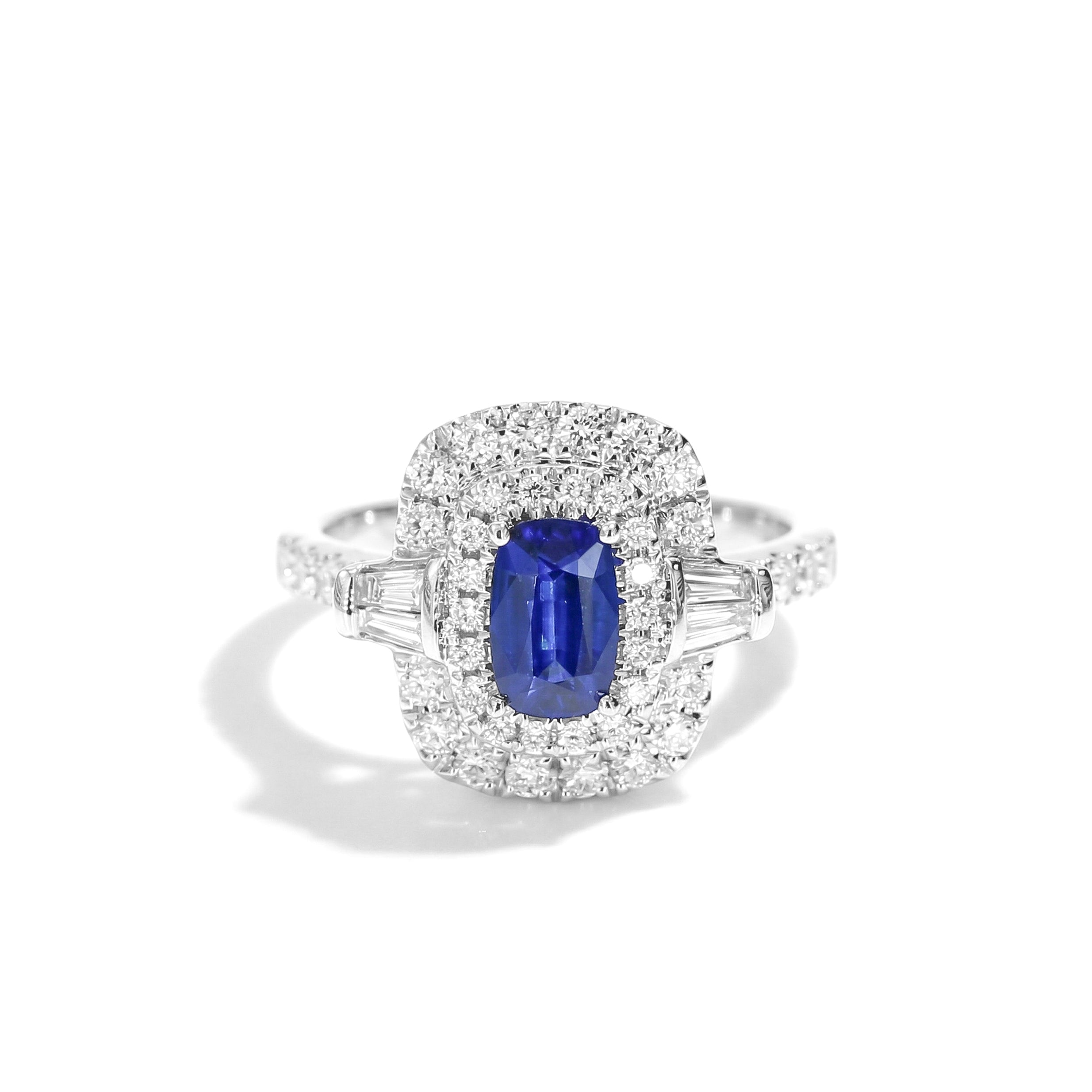 Natural Cushion Sapphire & Diamond Ring product image 1